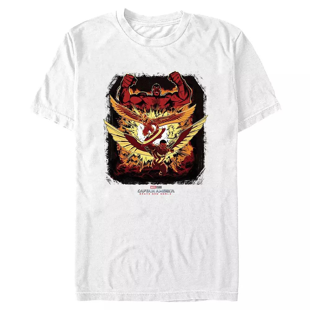Big & Tall Marvel Captain America Brave New World Explosion Poster Graphic Tee, Men's,  Product Image