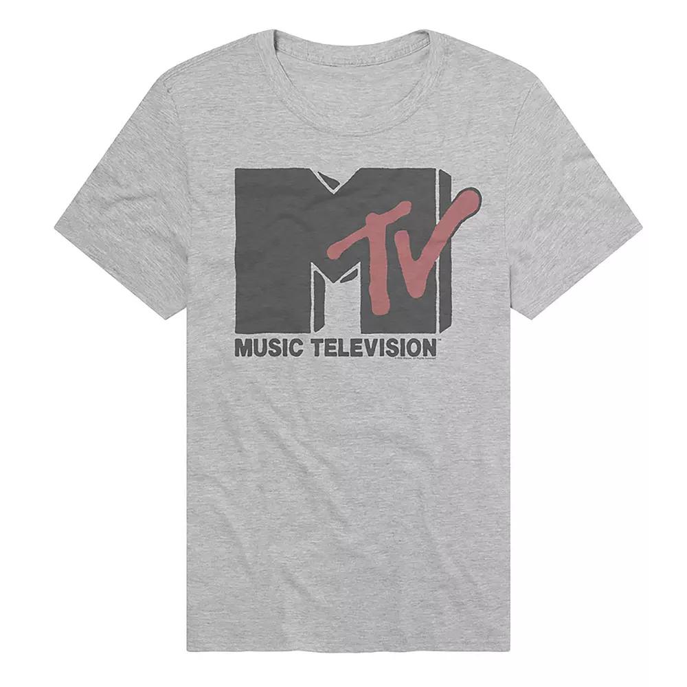 Men's MTV Logo Graphic Tee, Size: Small, Athletic Grey Product Image