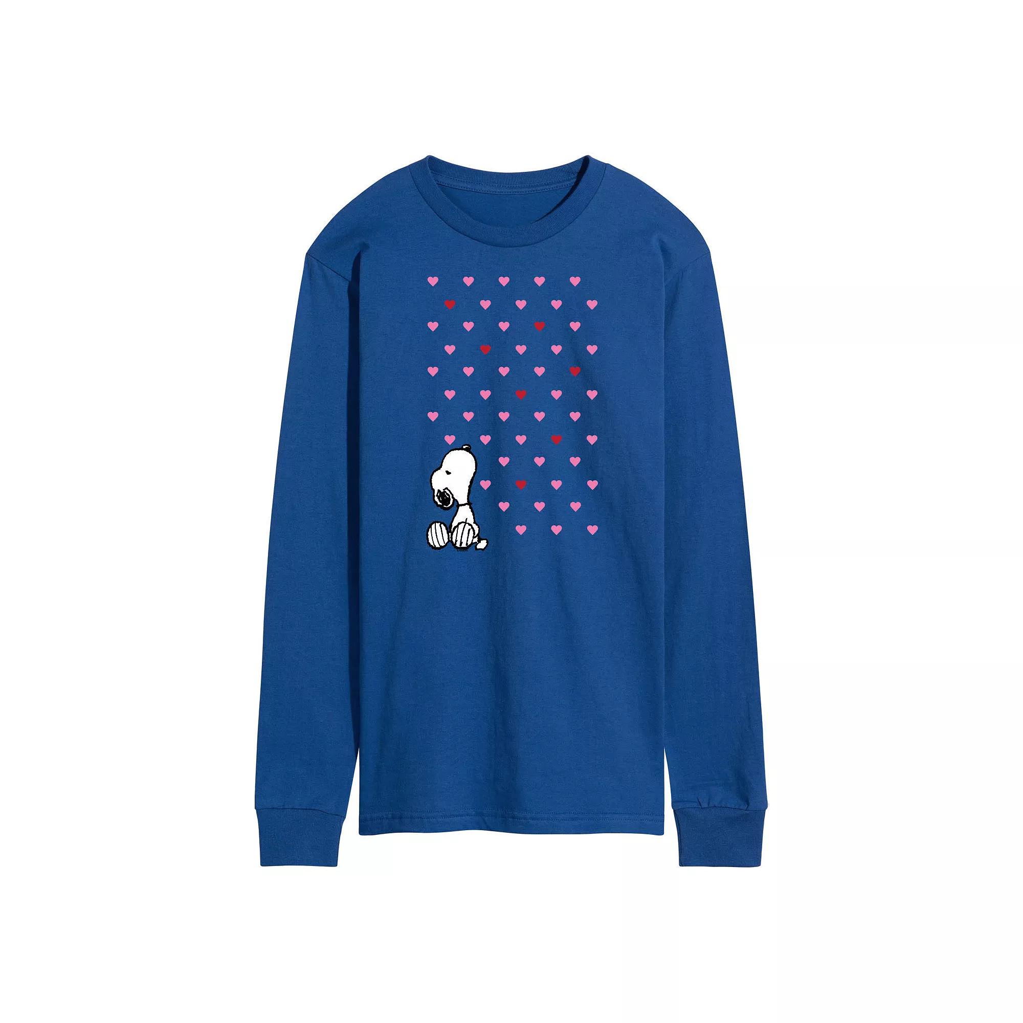 Men's Peanuts Snoopy Heart Long Sleeve Graphic Tee,  Product Image