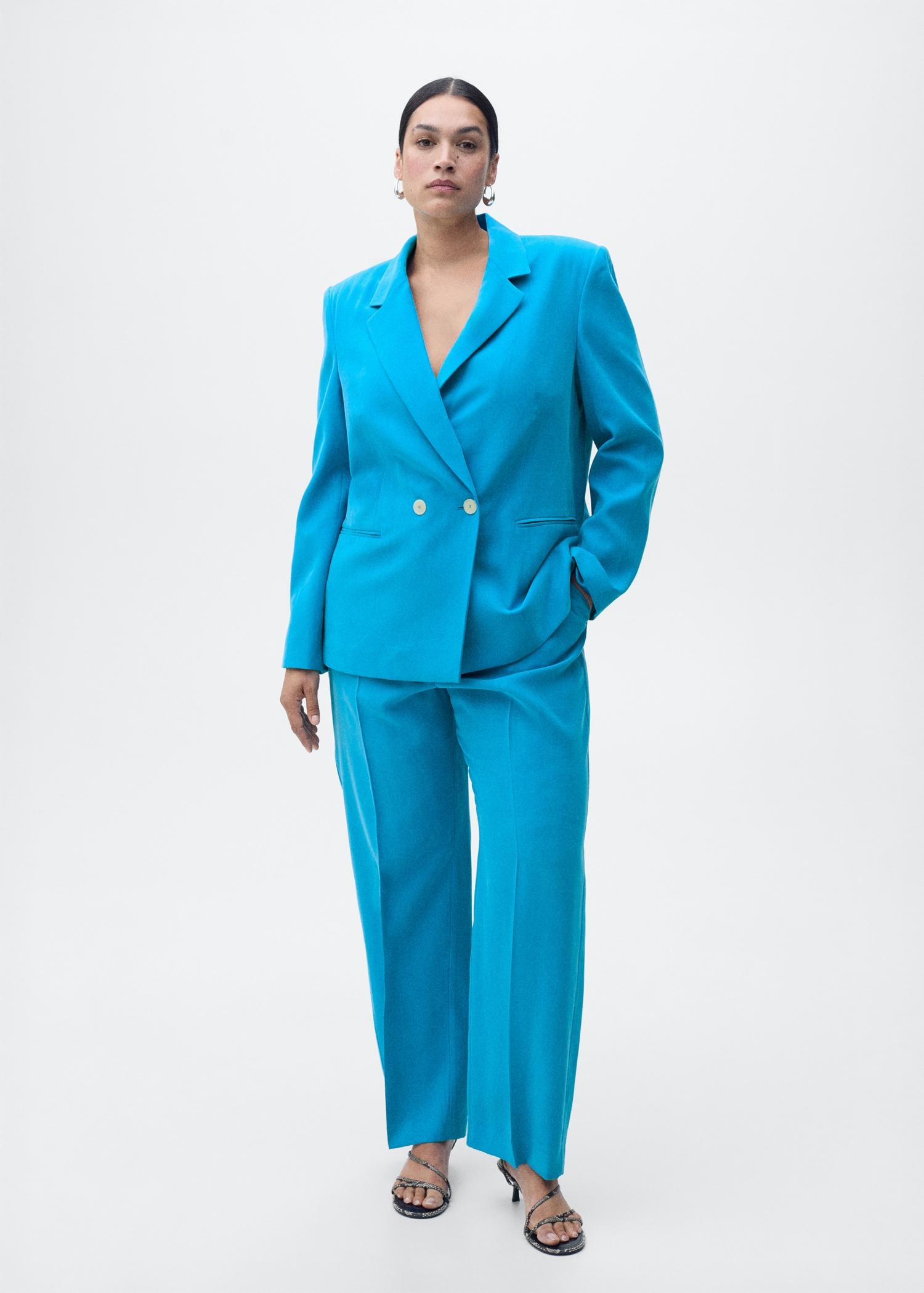 Straight-fit suit jacket - Women | MANGO USA Product Image