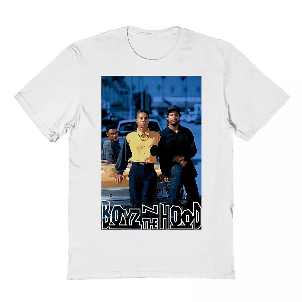 Men's Boyz N The Hood Car With Logo Graphic Tee, Size: XL, White Product Image