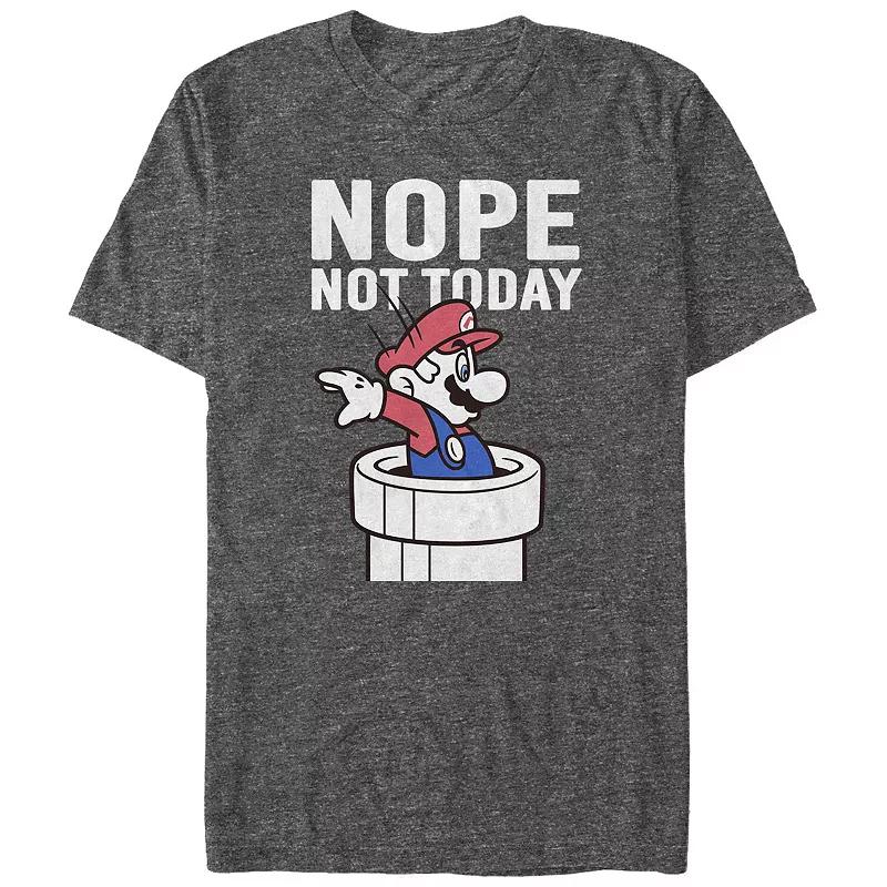 Men's Nintendo Super Mario Warp Pipe Nope Not Today Action Portrait Graphic Tee,  Product Image
