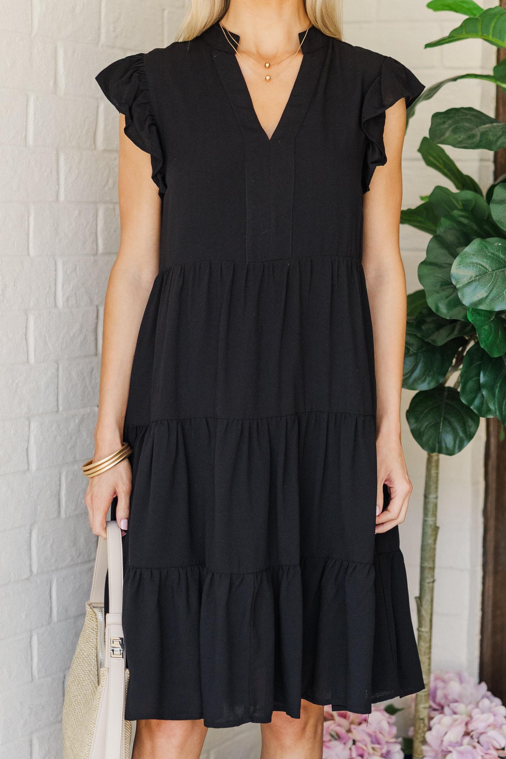 Make It Your Own Black Tiered Dress Female Product Image