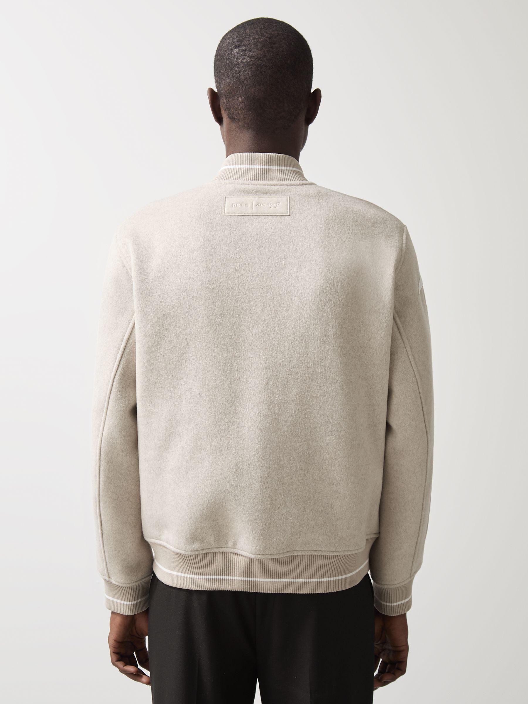 McLaren F1 Team Brushed Bomber Jacket in Oatmeal Melange Product Image