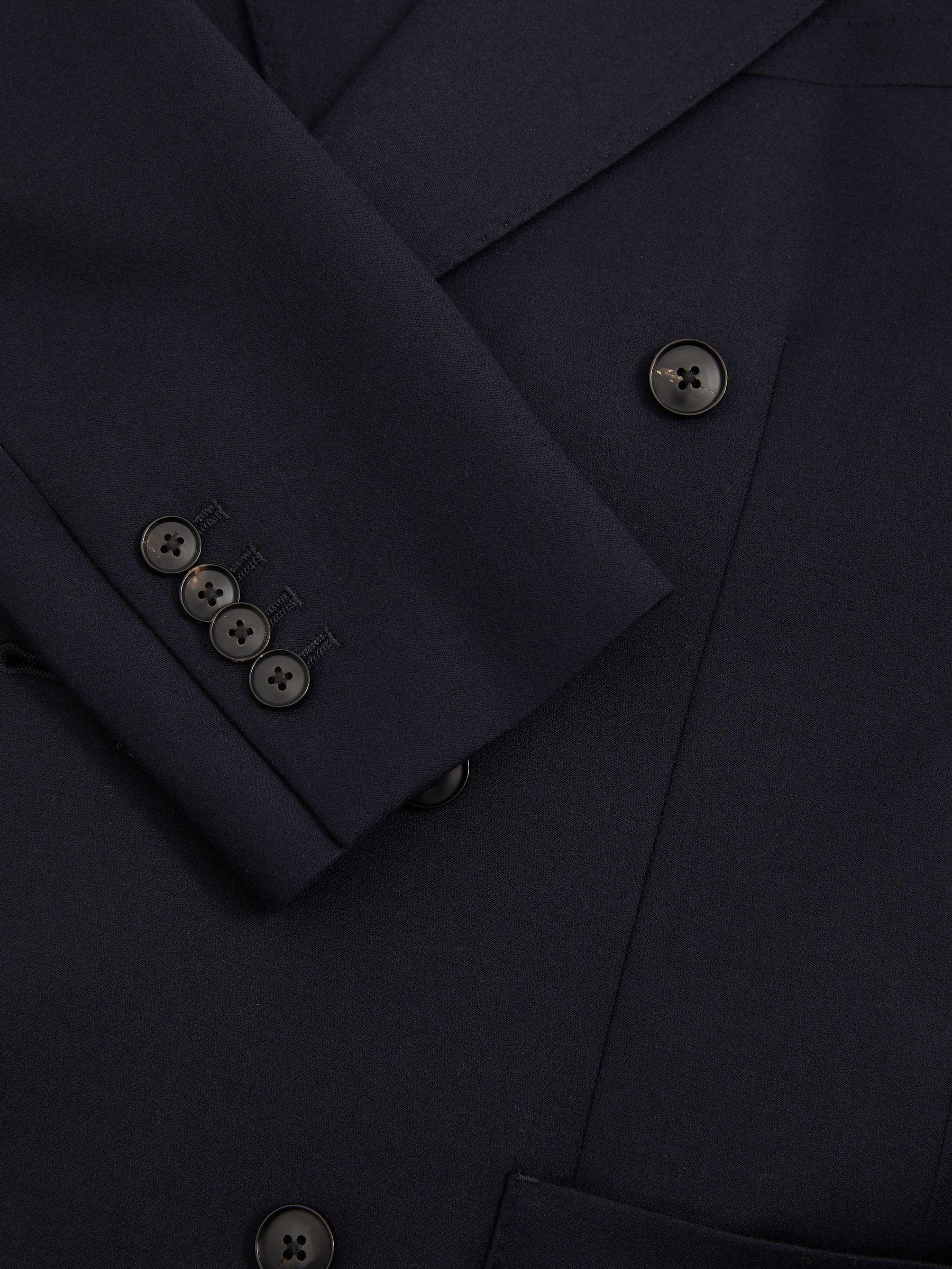 Double Breasted Suit Jacket in Wool-Blend in Navy Product Image