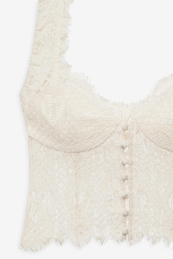 Waverly Lace Top — Ivory Product Image