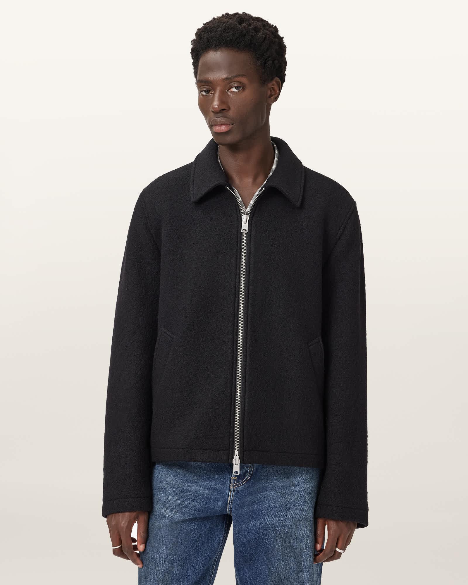 Celeste Cropped Wool Jacket Black | ALLSAINTS US Product Image
