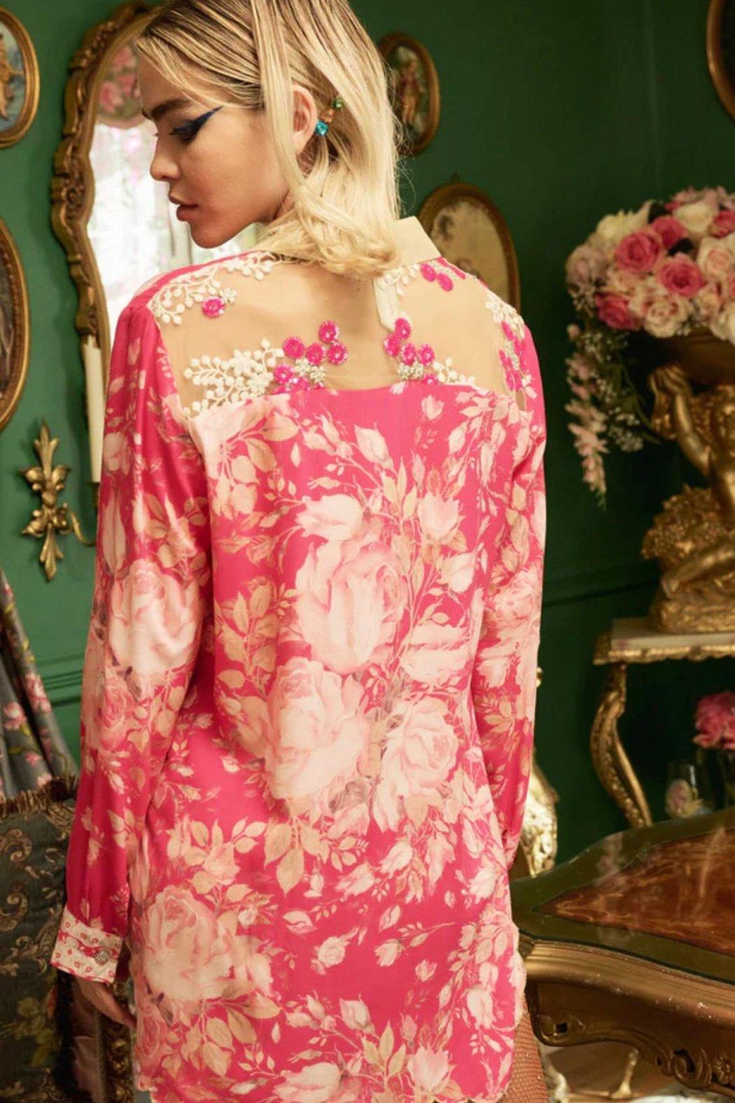 Pink Floral Blouse Product Image
