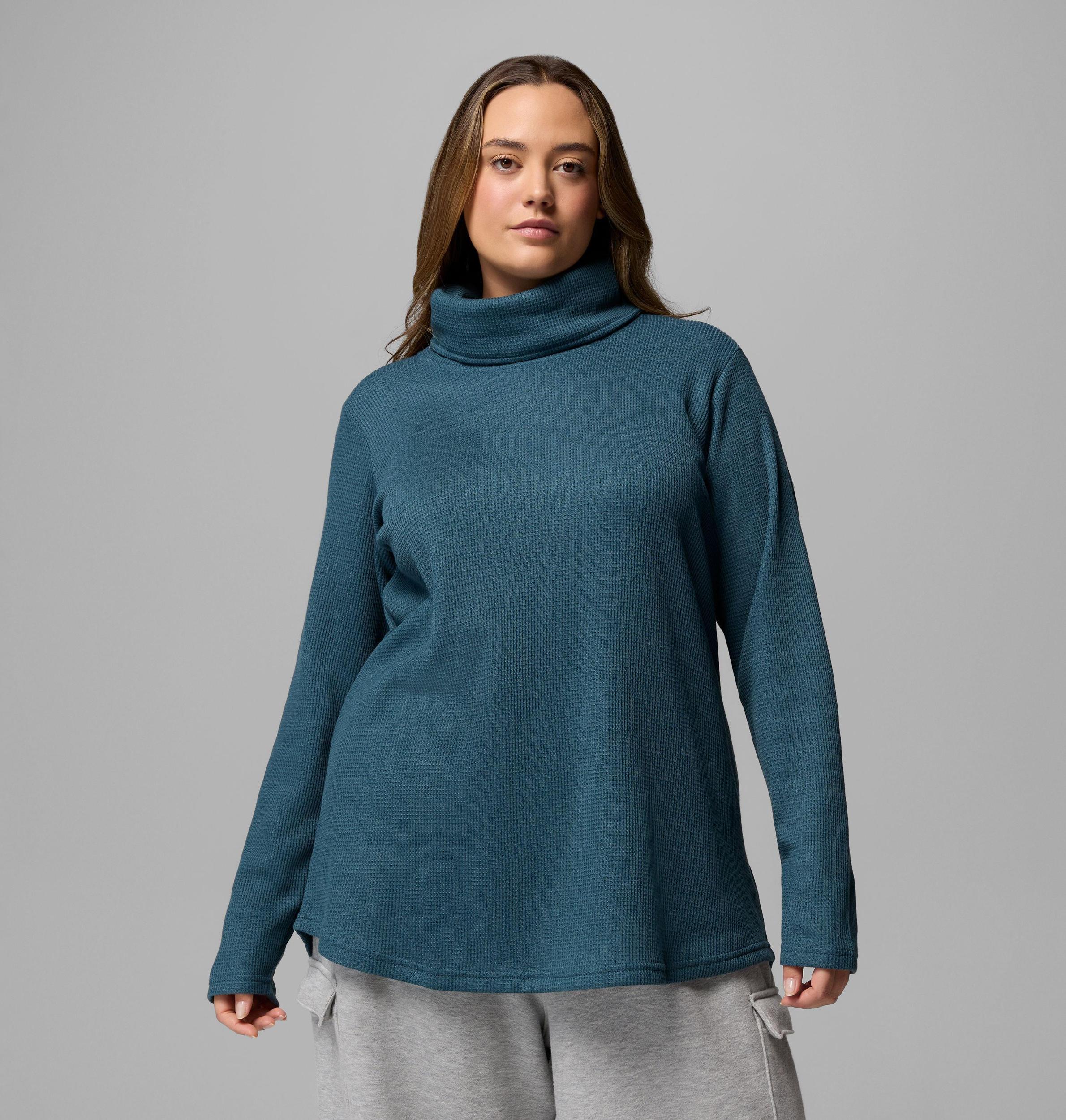 Columbia Womens Holly Hideaway Waffle Cowl Neck Pullover - Plus Size- Product Image