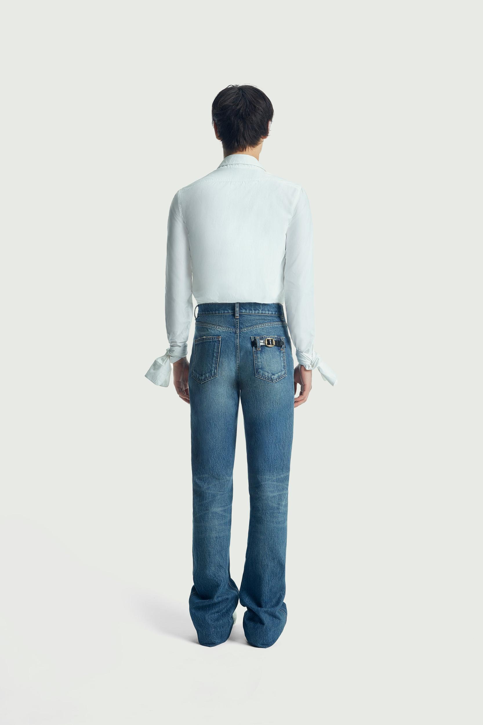 Straight Leg Denim Pants Product Image