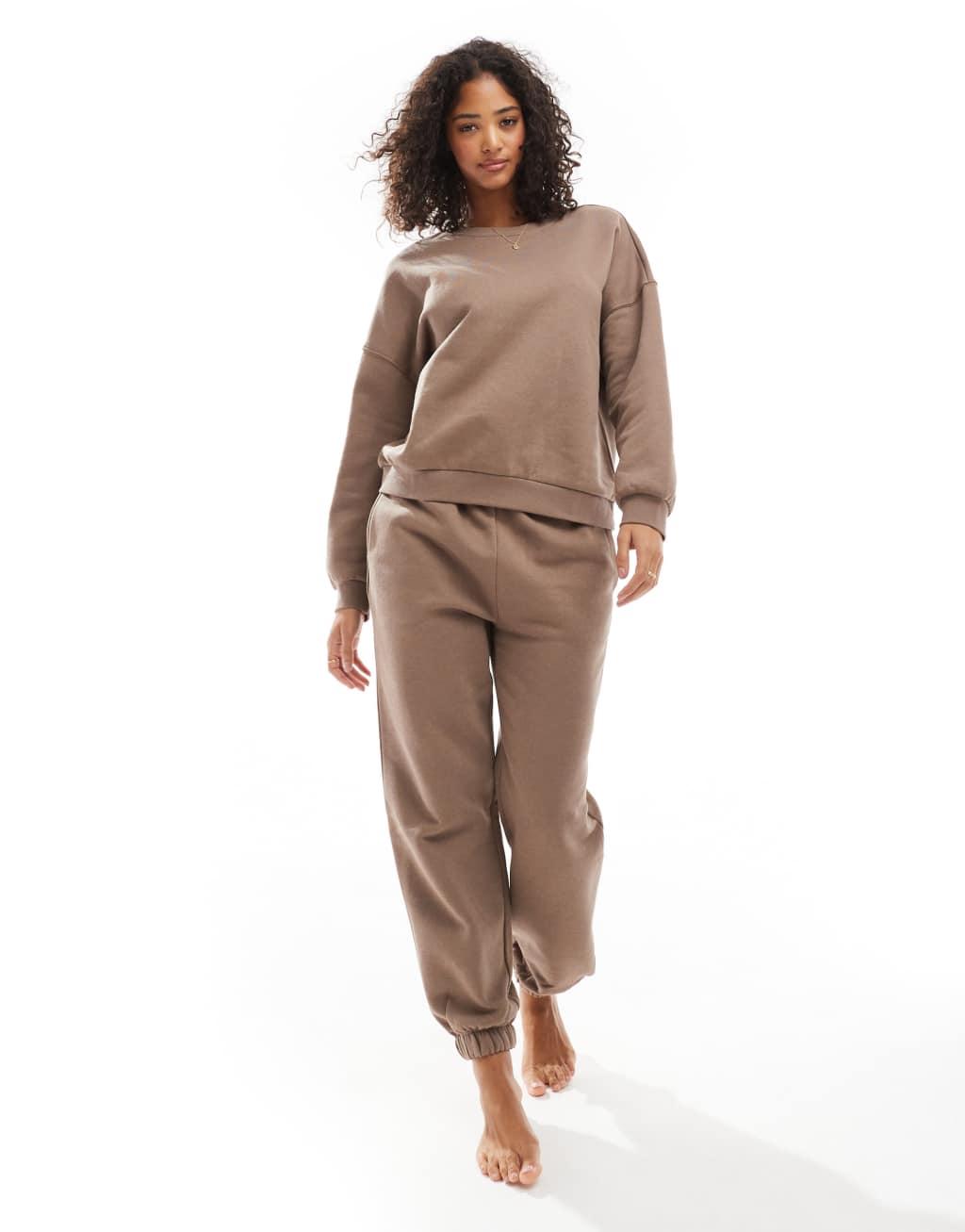 Vero Moda oversized sweatshirt in brown - part of a set Product Image