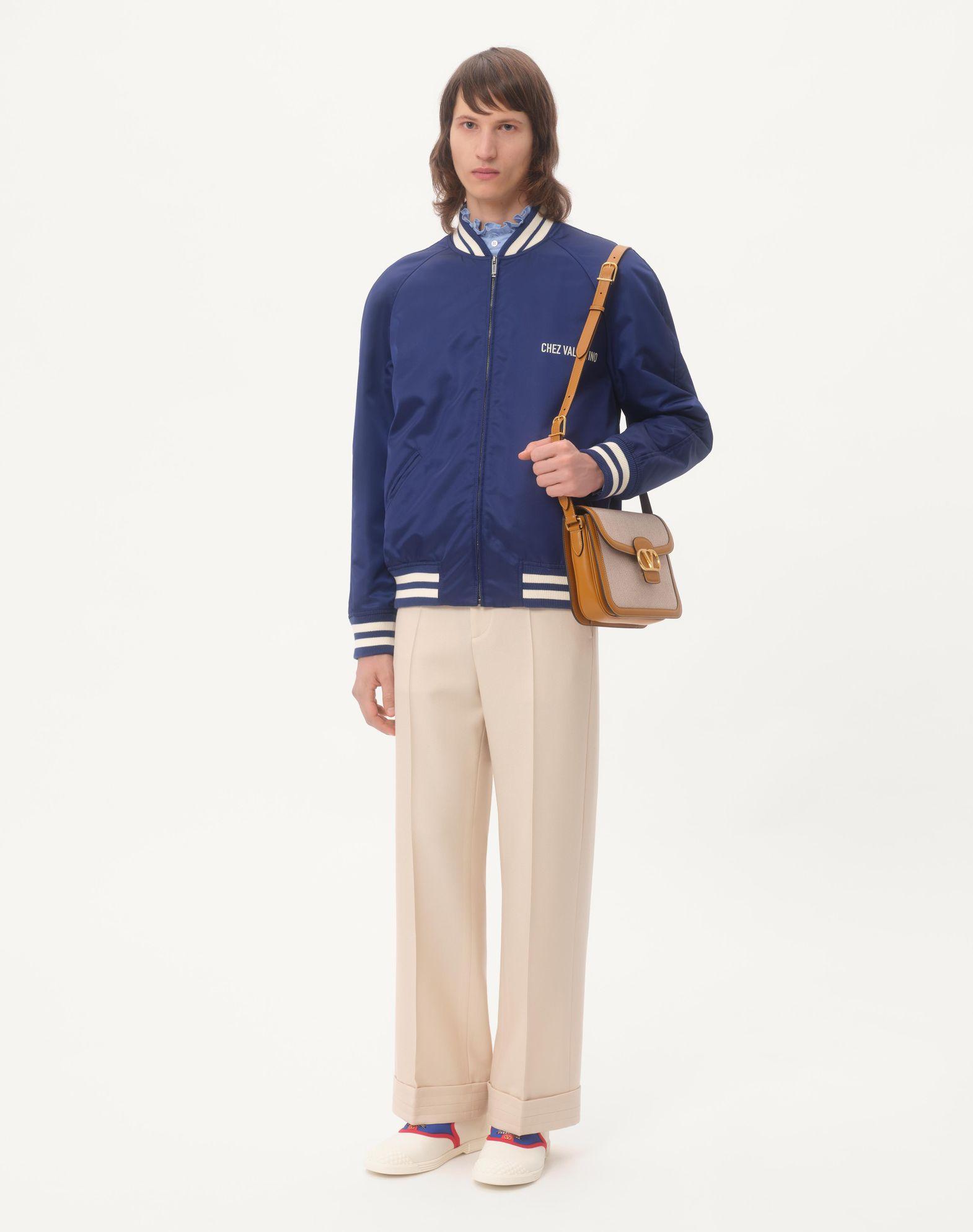 Nylon Bomber Jacket With Chez Valentino Print Product Image