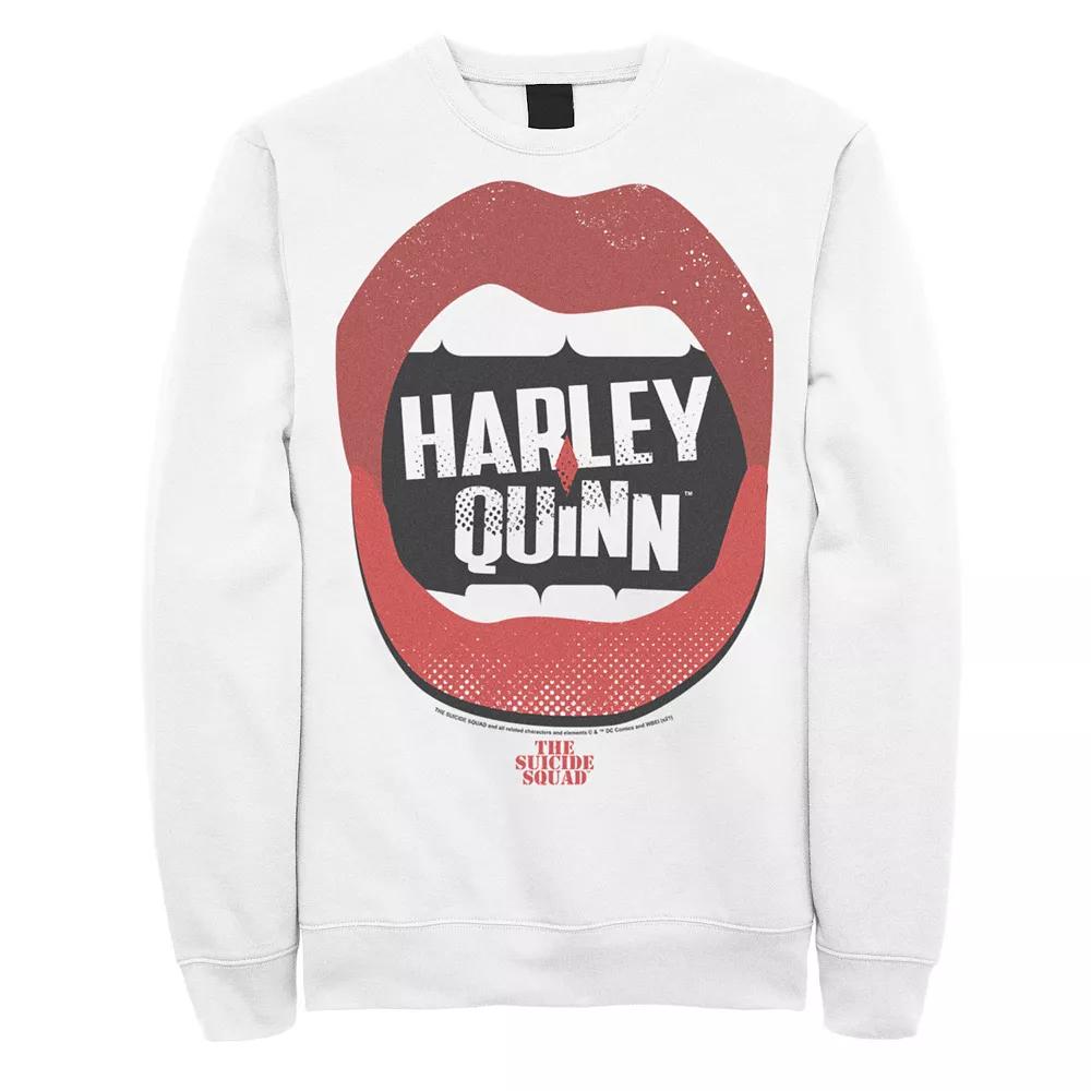 Men's The Suicide Squad Harley Quinn Lips Sweatshirt, Boy's,  Product Image