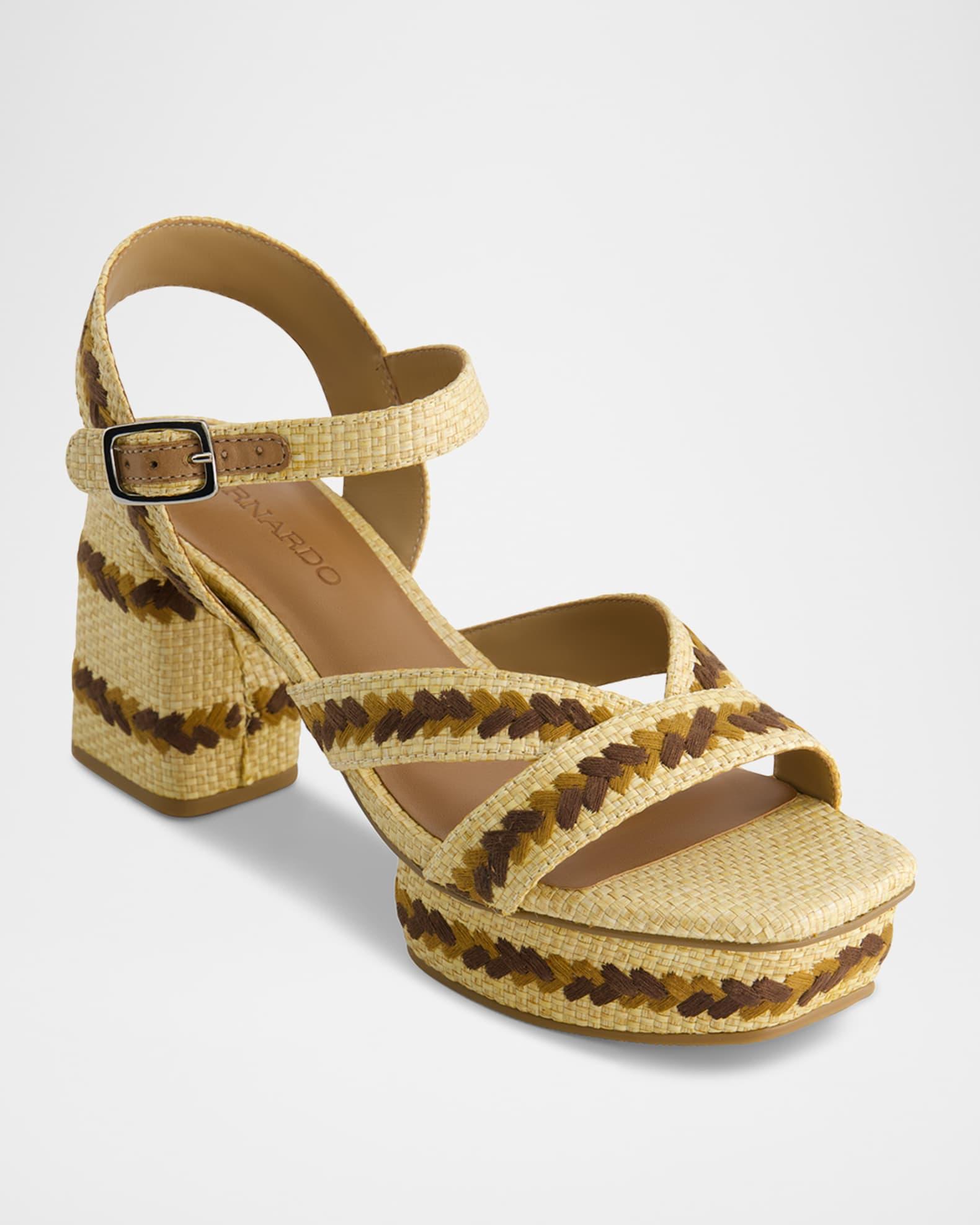 Liana Raffia Ankle-Strap Platform Sandals Product Image