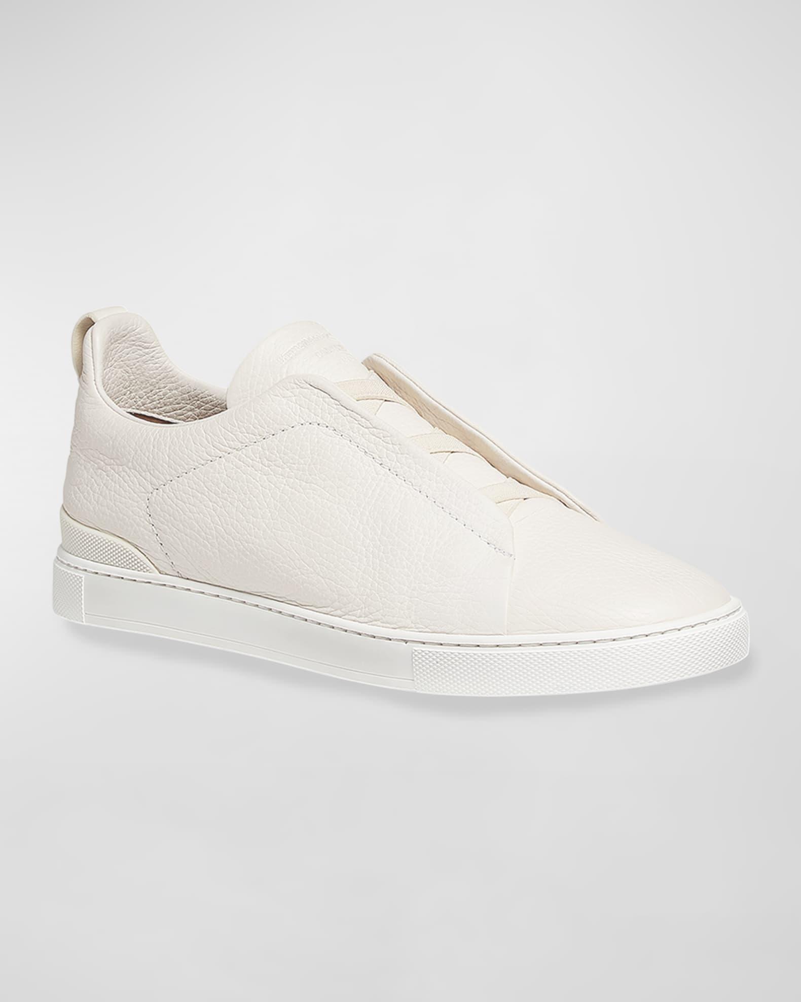 Men's Triple Stitch Leather and Suede Sneakers Product Image