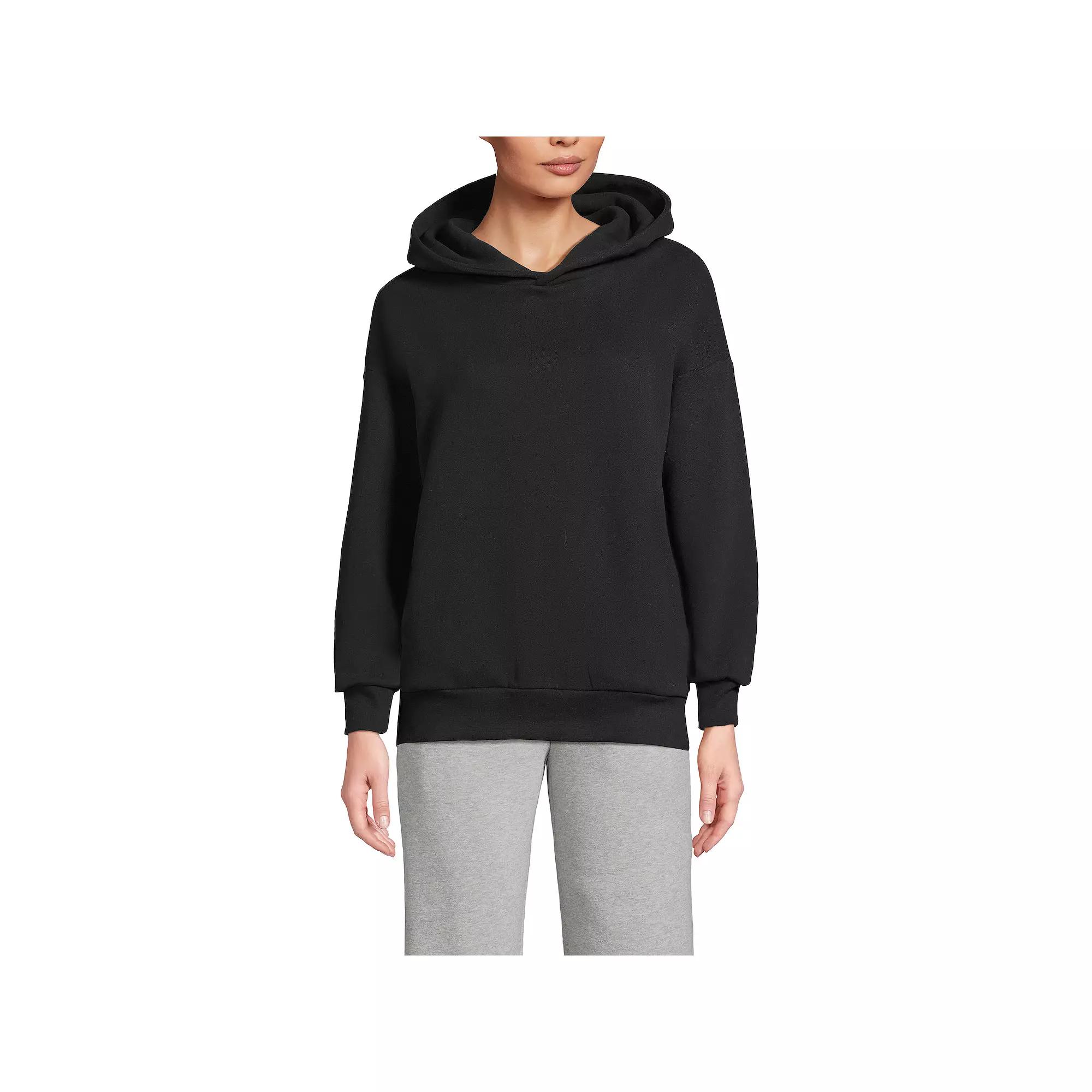 Women's Lands' End Modern Fit Hooded Sweatshirt, Size: Small, Black Product Image