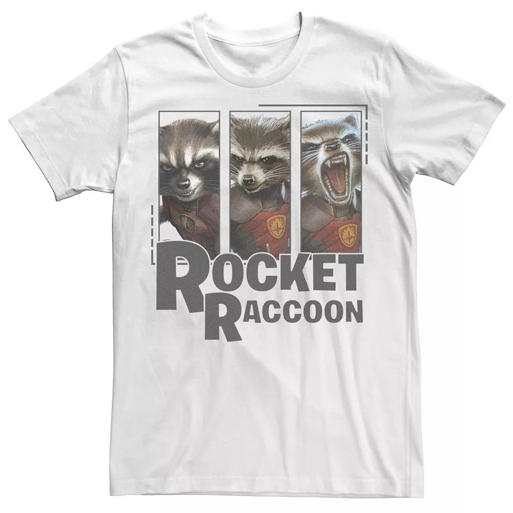 Men's Marvel Gaurdians of The Galaxy Rocket Raccoon Portrait Panels Tee,  Product Image