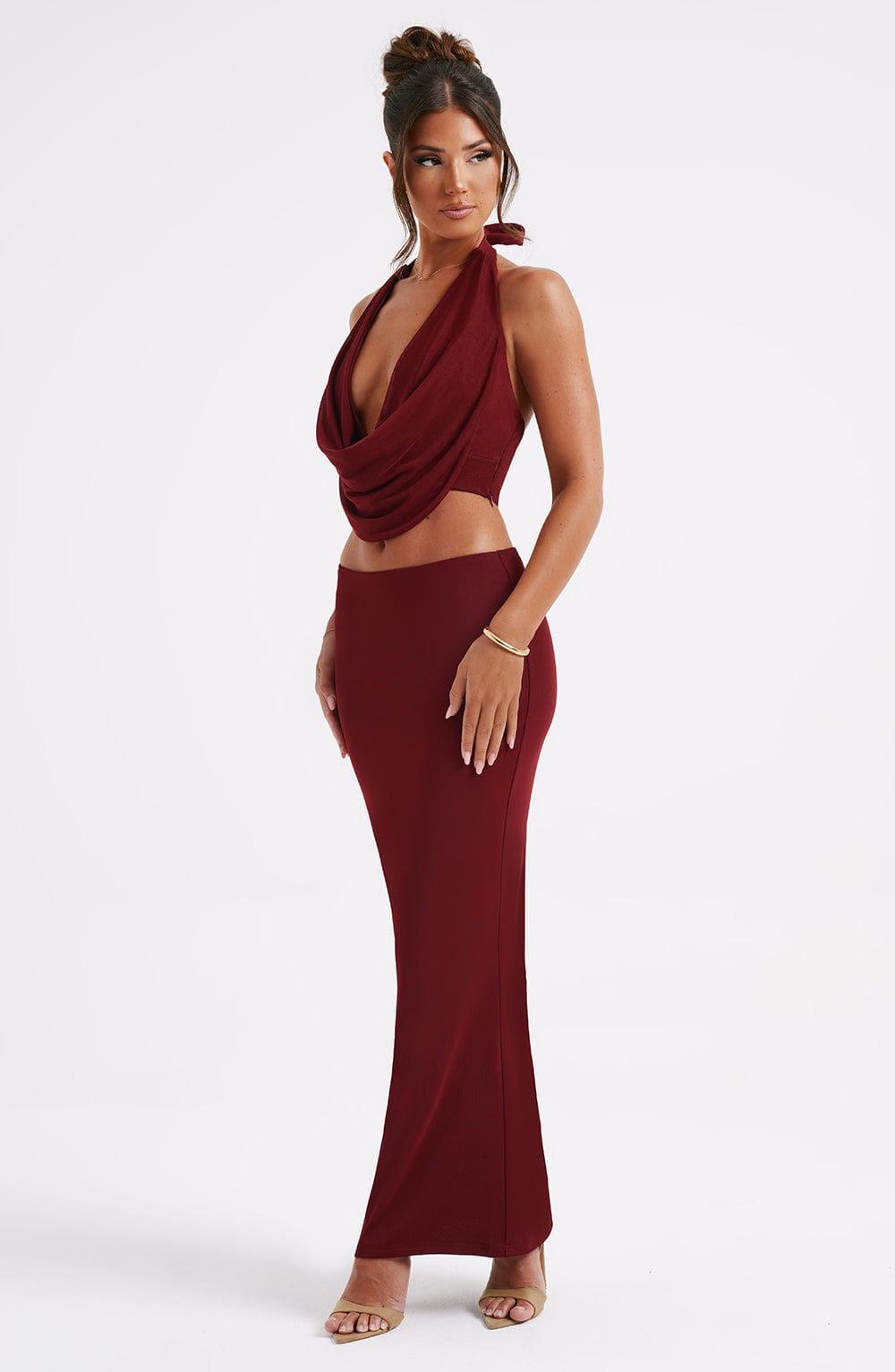 Chrishelle Maxi Skirt - Burgundy Product Image