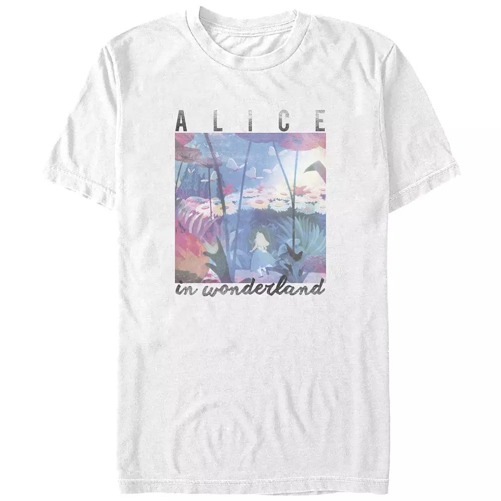 Disney's Alice In Wonderland Garden Scene Juniors' Boyfriend Graphic Tee, Women's, Size: XL, White Product Image