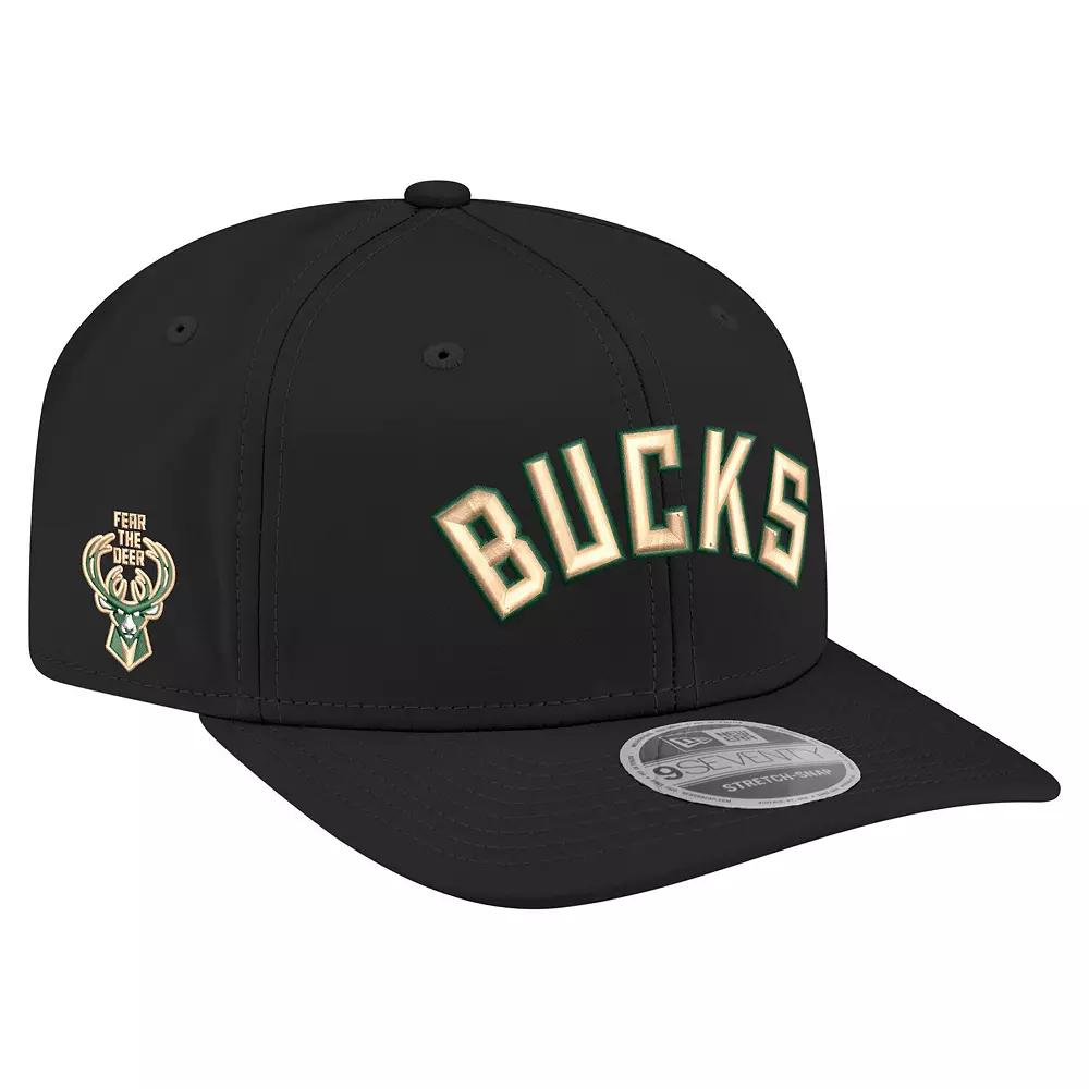 Men's New Era Black Milwaukee Bucks Statement Edition Jersey 9SEVENTY Adjustable Hat Product Image
