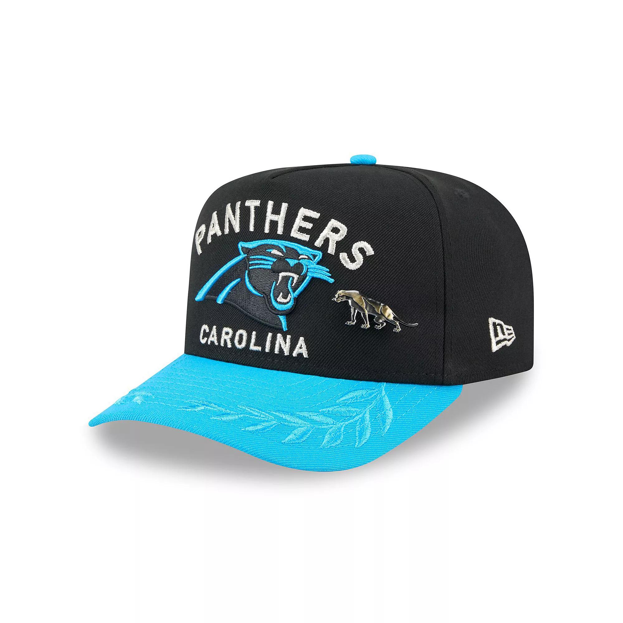 Men's New Era Black/Blue Carolina Panthers 2025 NFL Draft On Stage A-Frame 59FIFTY Fitted Hat, Size: 7 5/8 Product Image