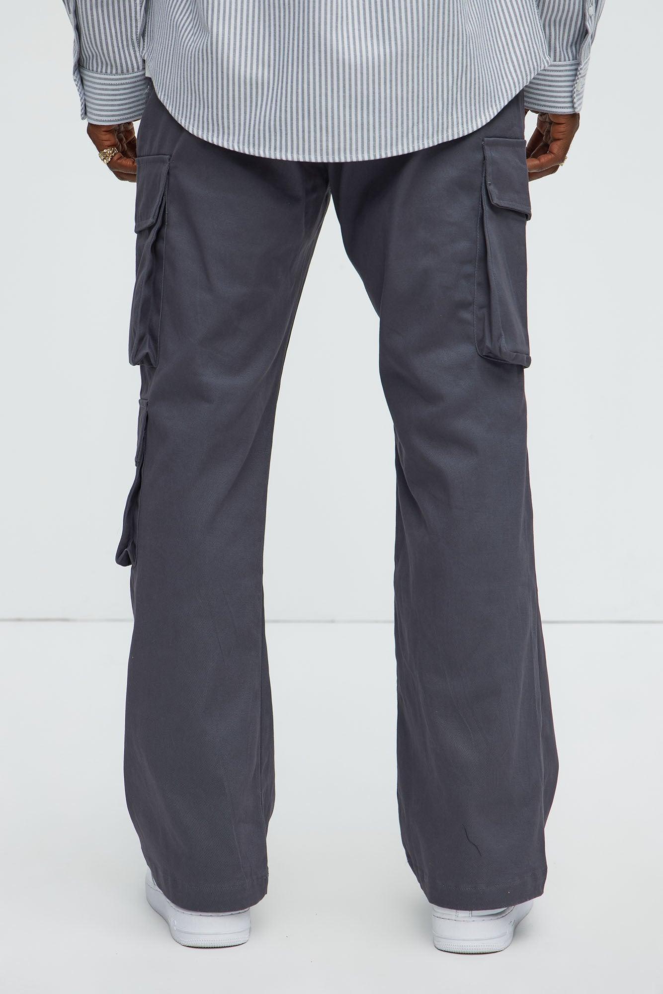 Stacked Skinny Flare 3 Way Cargo Pants - Grey Male Product Image