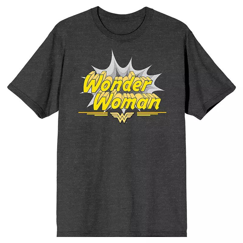 Men's Wonder Woman Comic Title Tee, Size: XL, Black Product Image