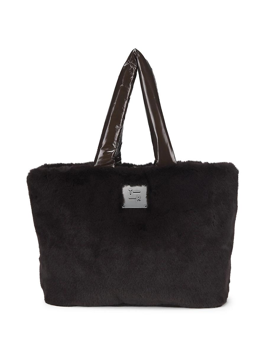 Womens Duplex Reversible Faux Fur Tote Bag Product Image