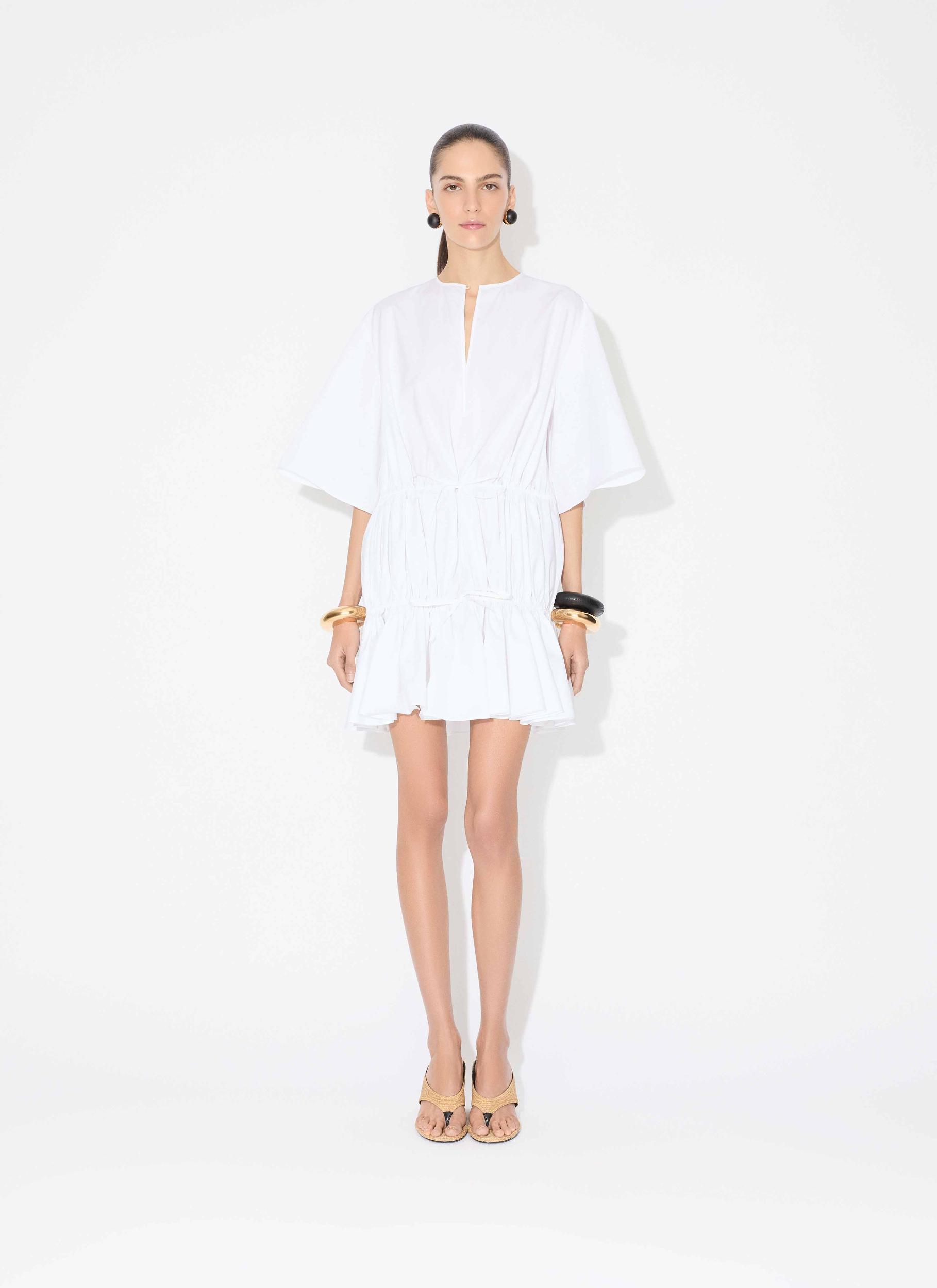 WHITE COTTON POPLIN DRESS Product Image