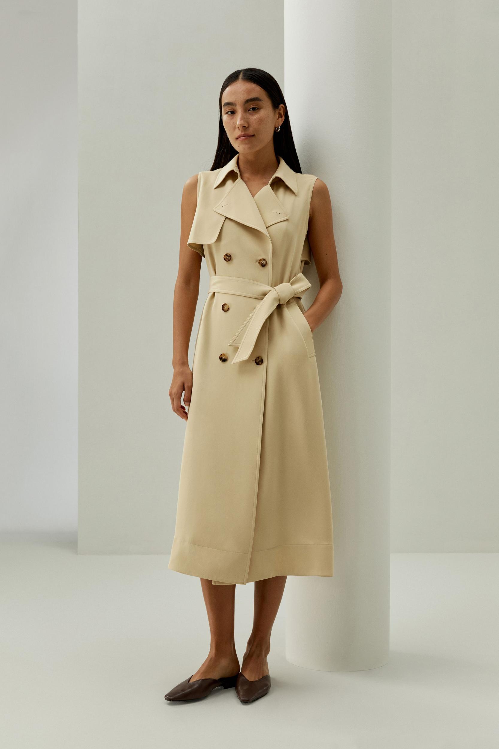 Sophisticated Sleeveless Trench Dress Product Image