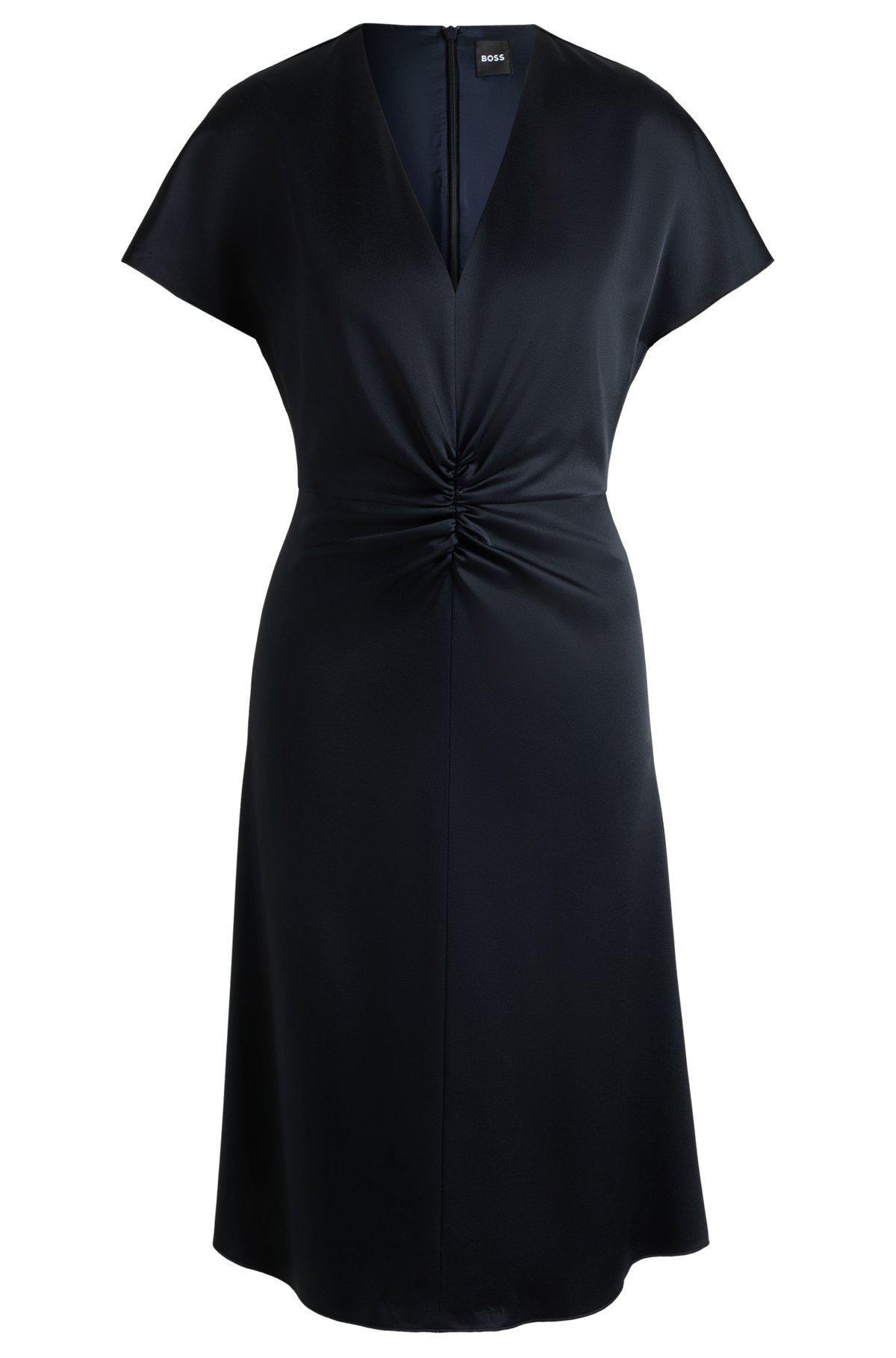 V-neck dress with gathered waistband Product Image