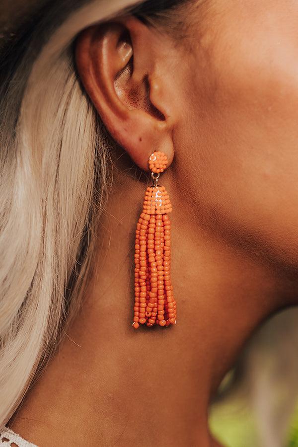 Vibrant Vibes Beaded Earrings In Orange Product Image