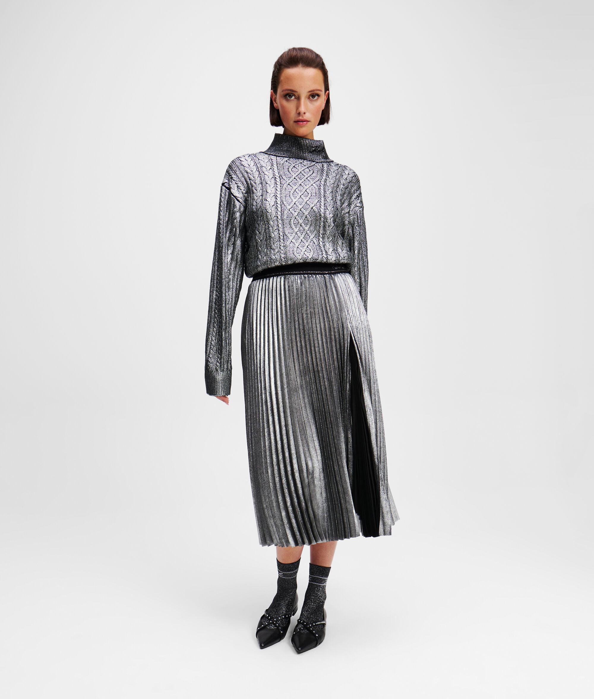 METALLIC PLEATED SKIRT Product Image