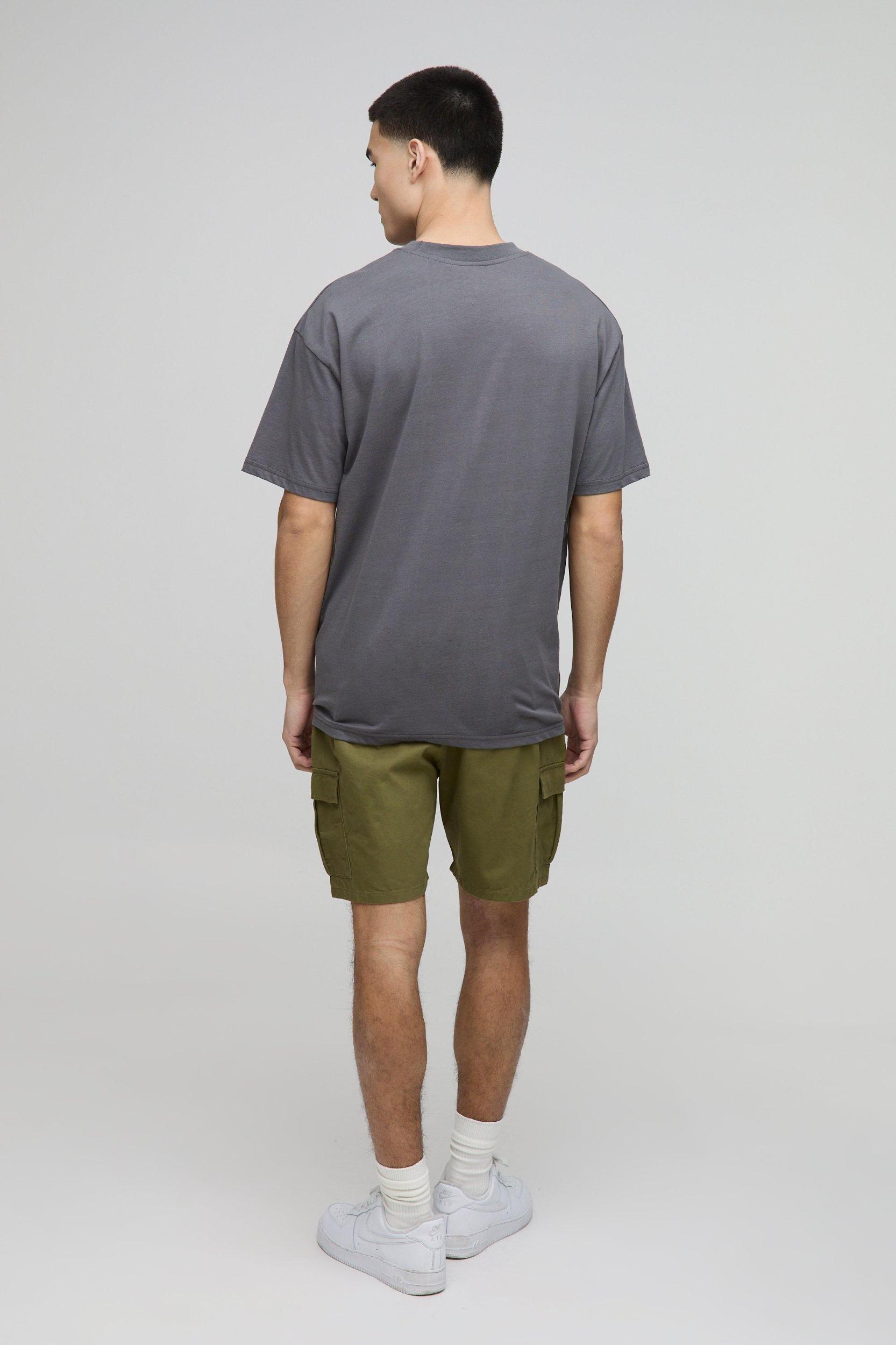 Elasticated Waist Khaki Slim Fit Cargo Shorts | boohooMAN USA Product Image