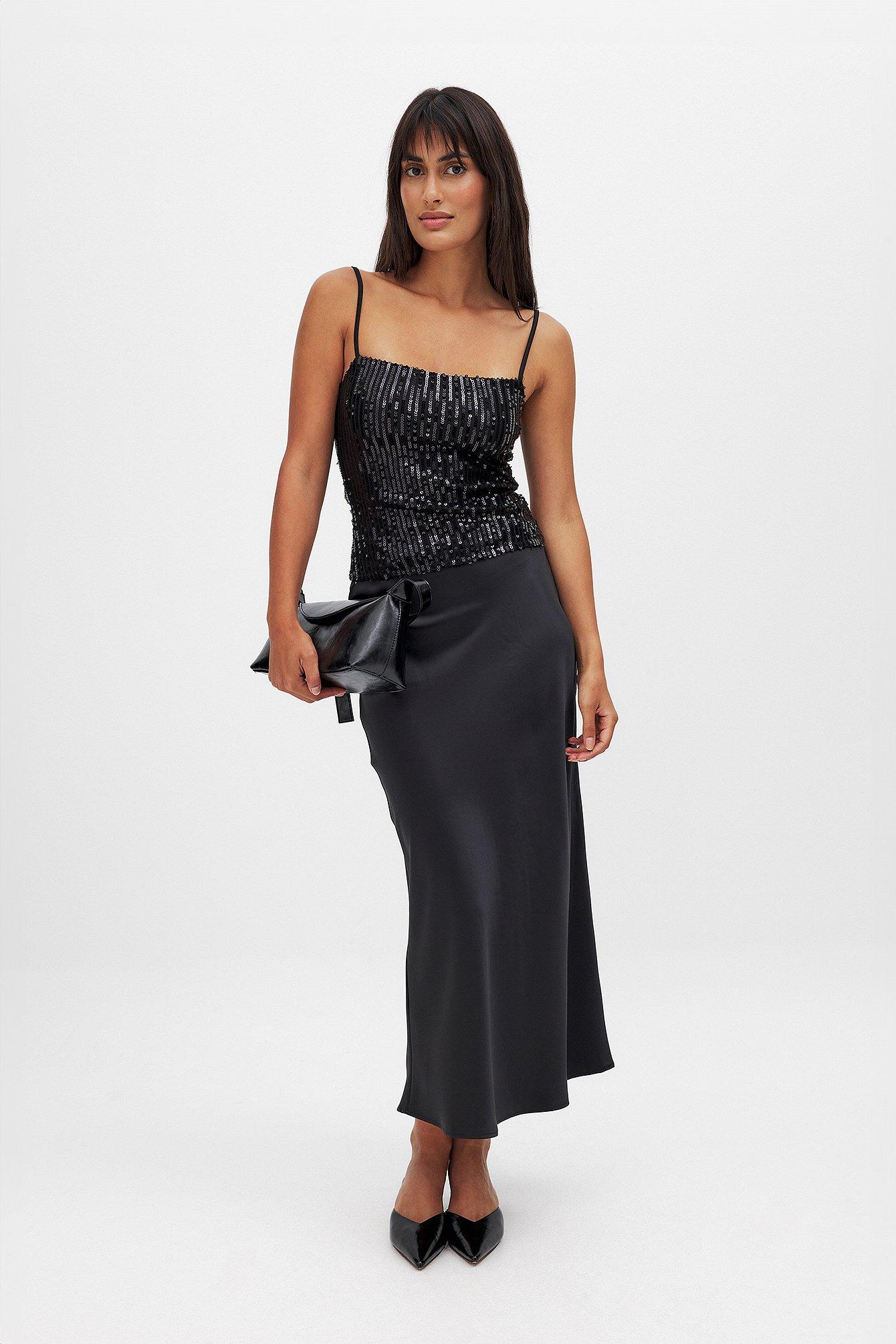 Satin Midi Skirt Product Image