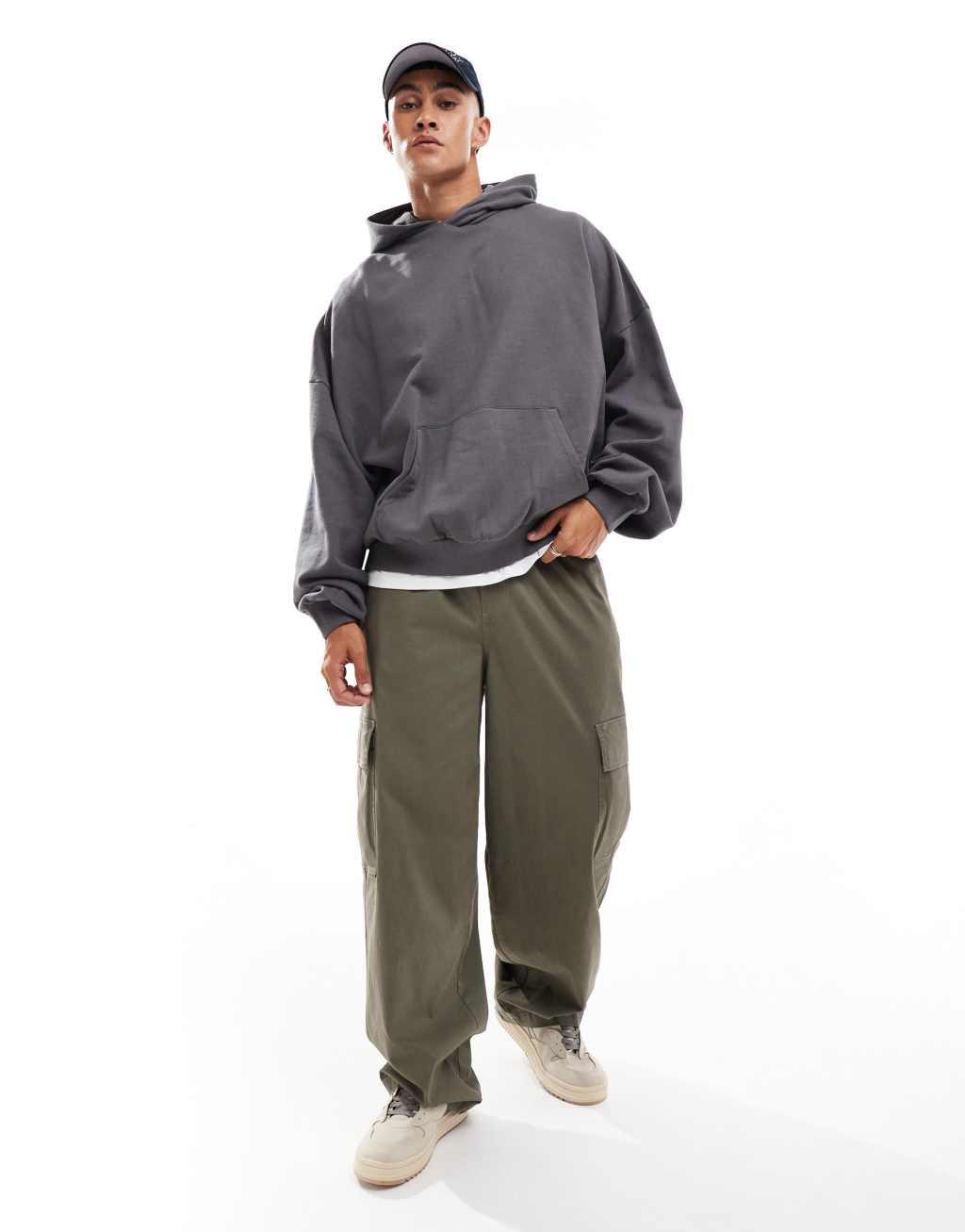 ASOS DESIGN essential extreme oversized hoodie in charcoal Product Image