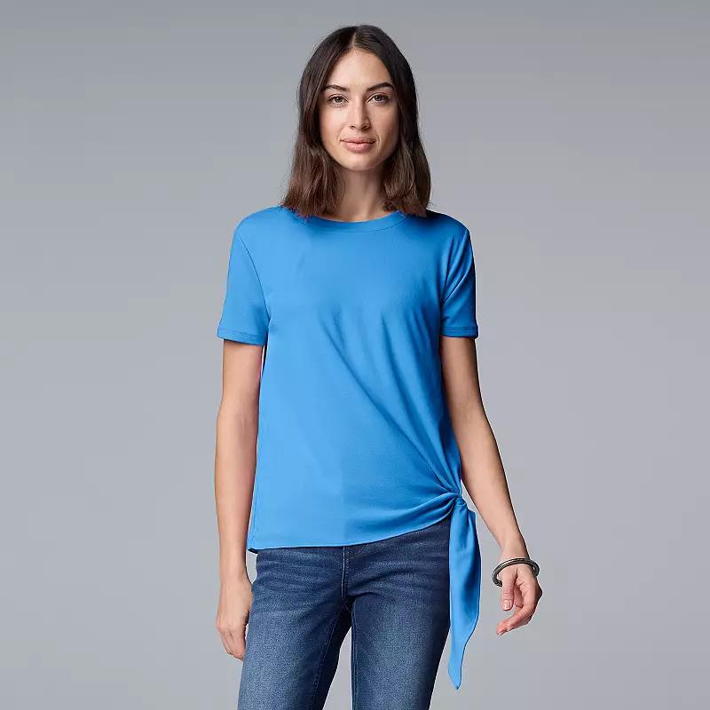 Simply Vera Vera Wang Side-Tie Mixed Media Top, Women's,  Product Image