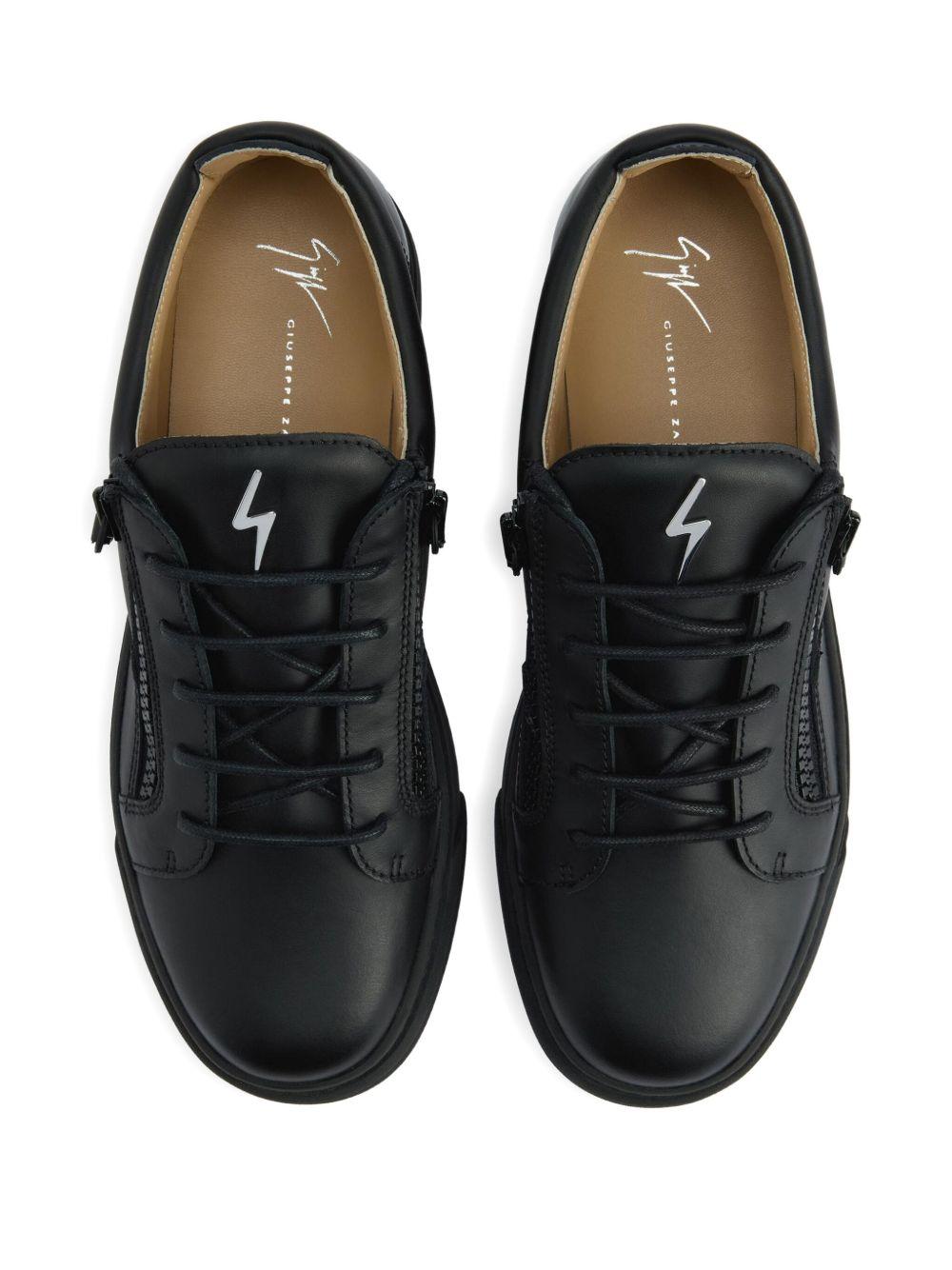 Frankie zip-detail leather sneakers Product Image