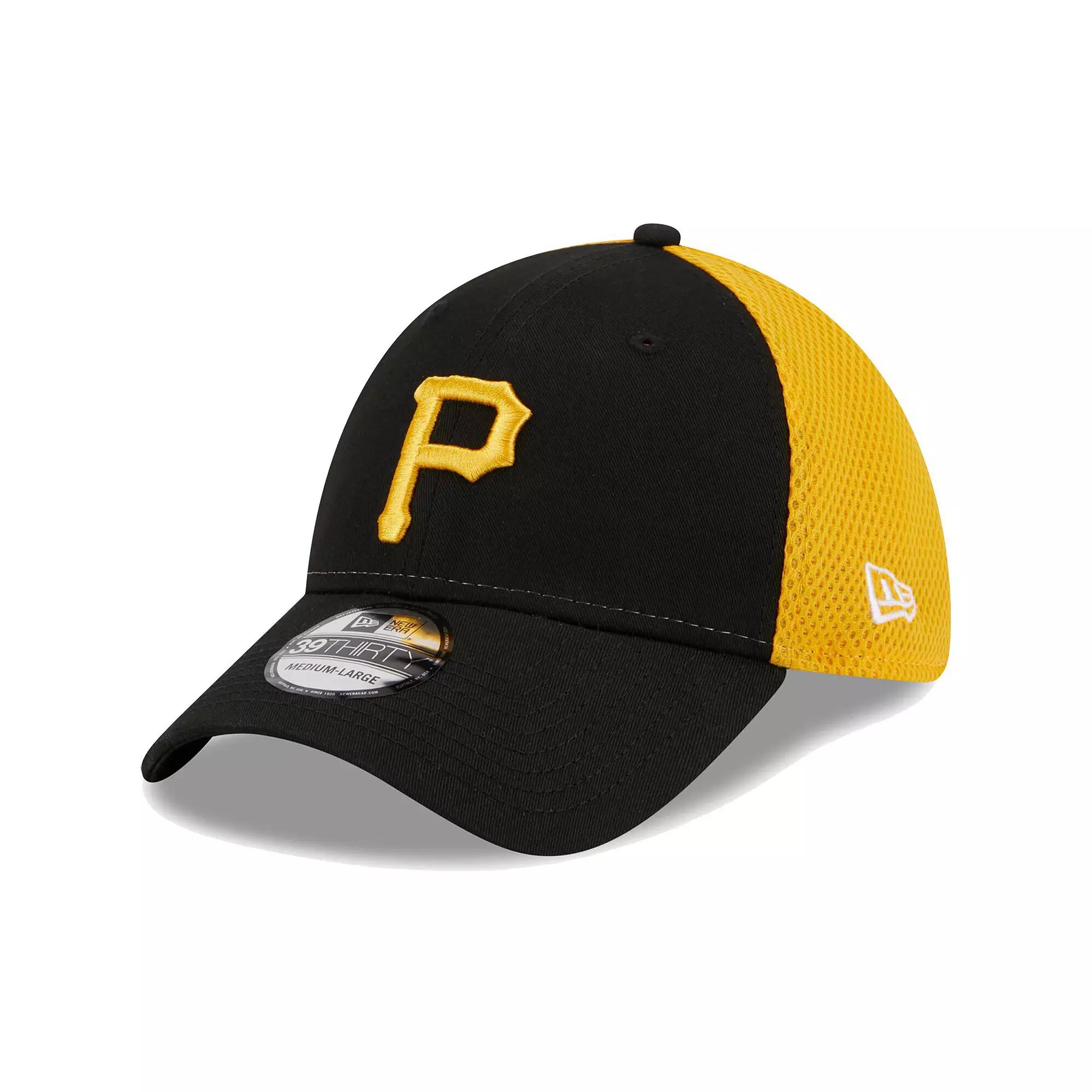 Men's New Era Black Pittsburgh Pirates Team Neo 39THIRTY Flex Hat, Size: Medium/Large Product Image