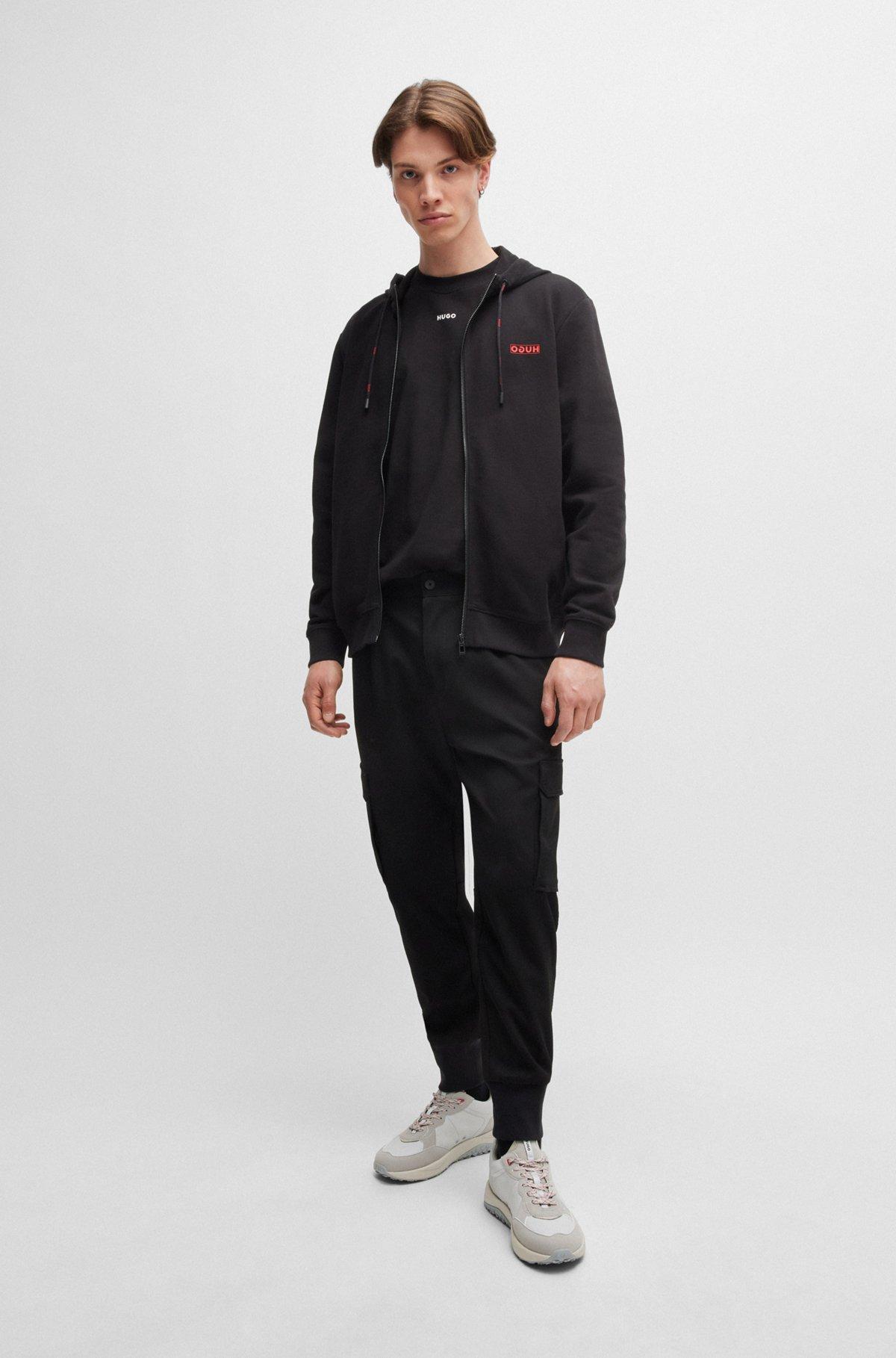 HUGO - Mixed-material trainers with nappa leather - Light Grey Product Image