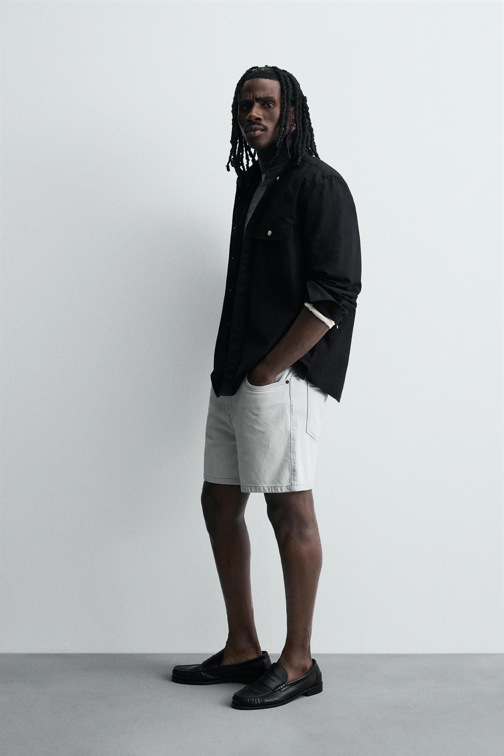 REGULAR FIT DENIM SHORTS Product Image