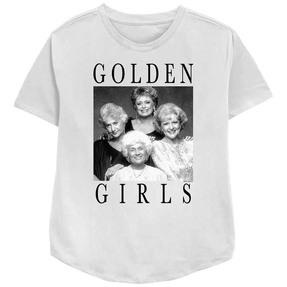 Women's The Golden Girls Black And White Portrait Relaxed Fit Graphic Tee,  Product Image