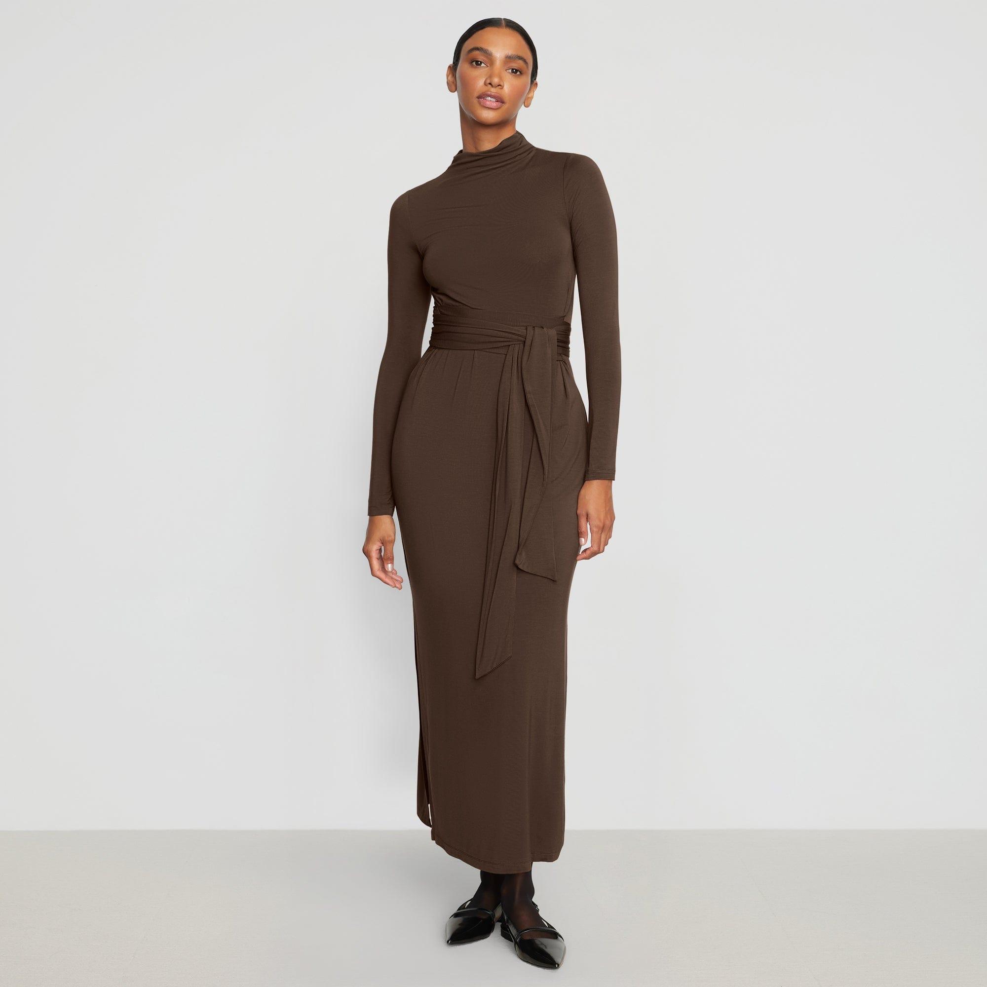 Vero Tie-Front Long-Sleeve Dress Product Image