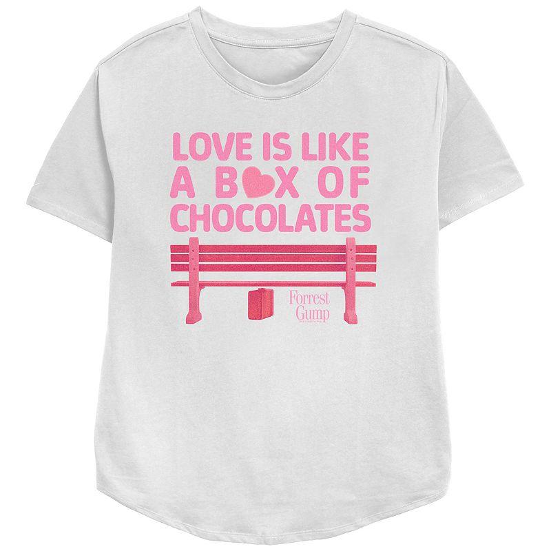 Women's Forrest Gump Love Is Like A Box Of Chocolates Relaxed Fit Graphic Tee, Girl's,  Product Image