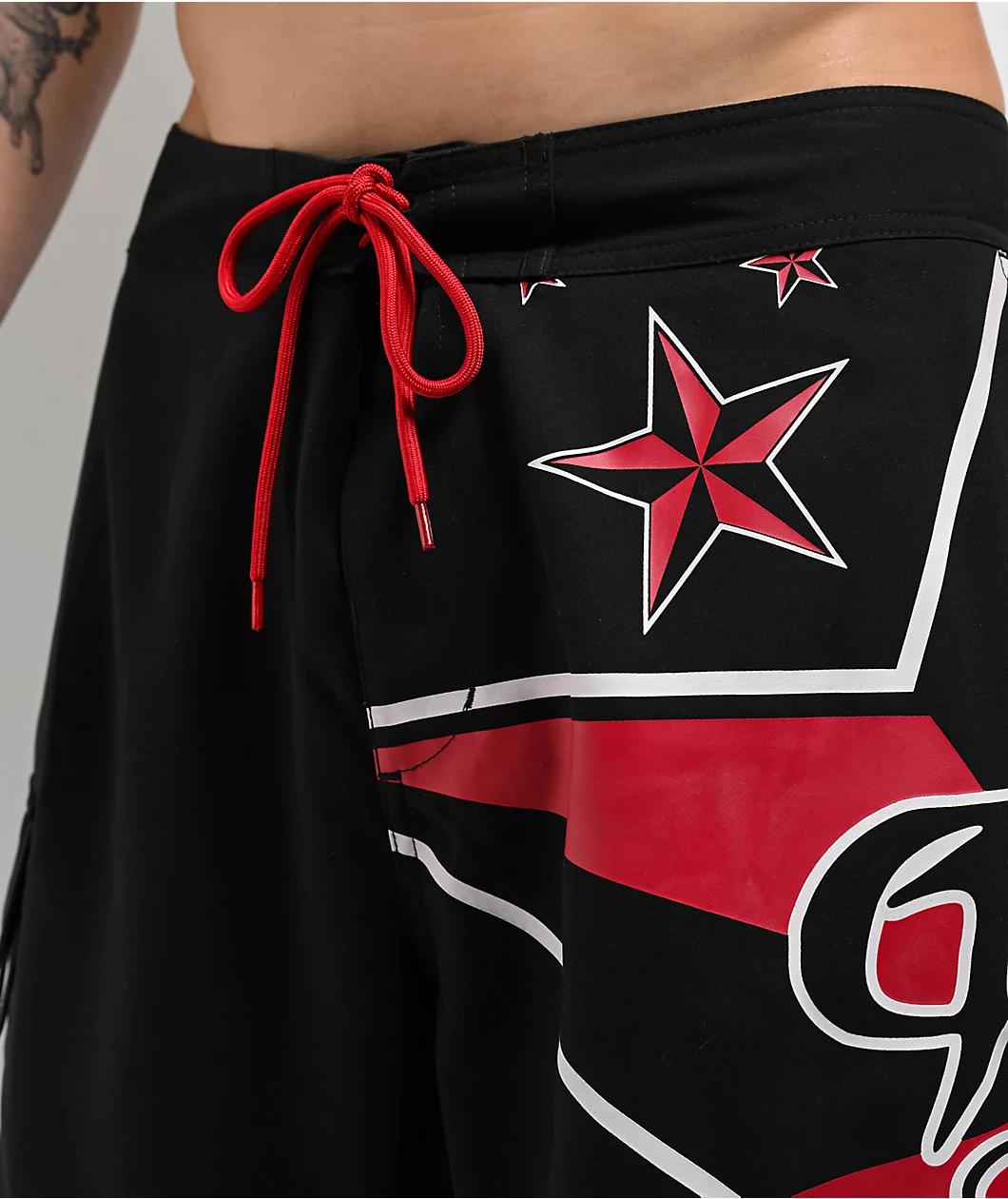 Empyre Rail Star Black Cargo Board Shorts Product Image