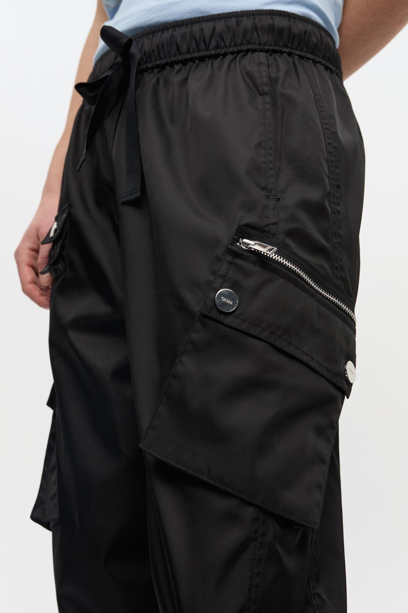 Black Nylon Elasticated Pants Product Image