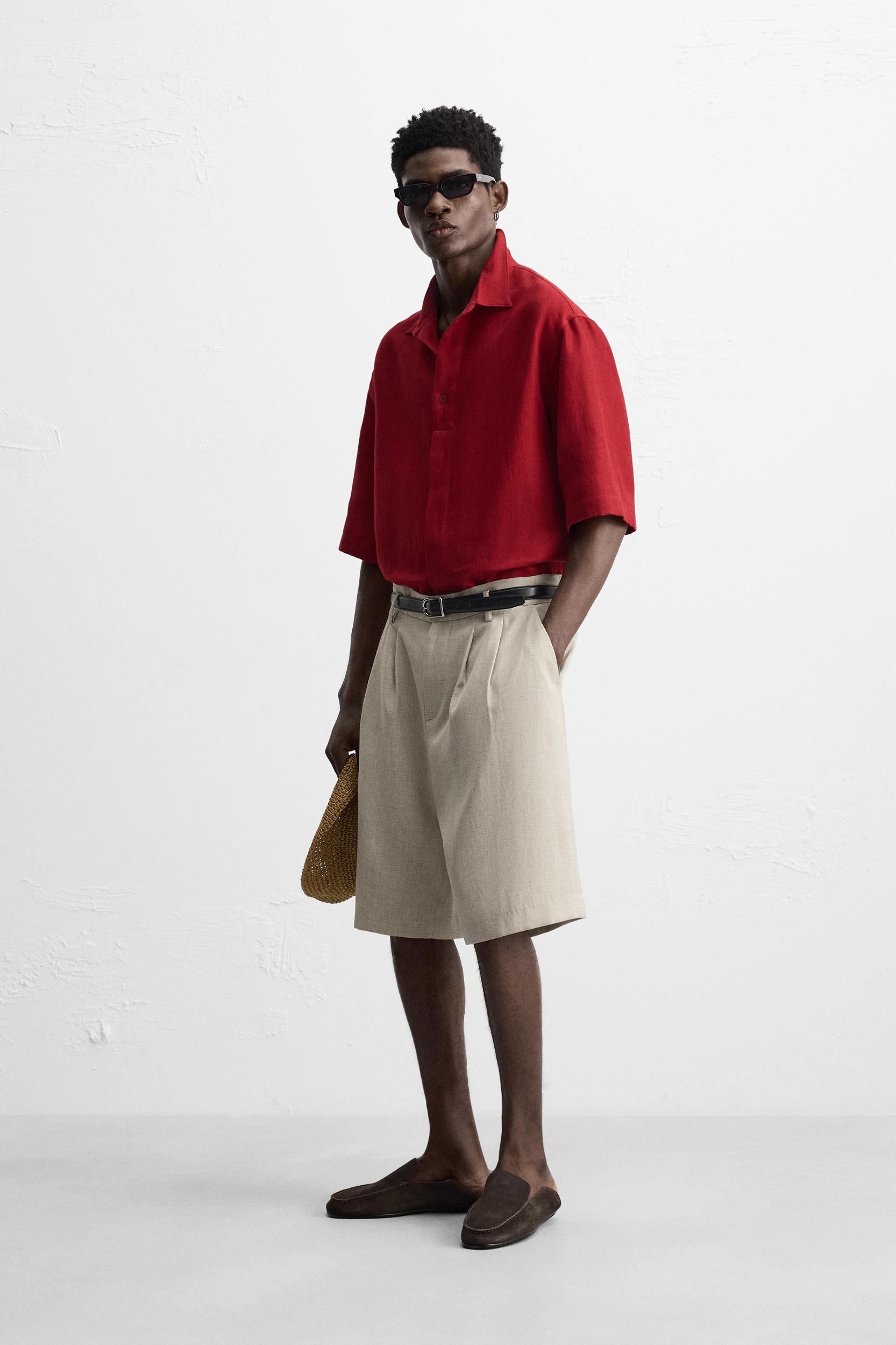 COTTON LINEN TEXTURED SHIRT Product Image