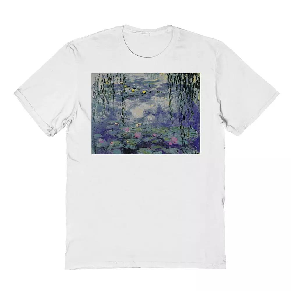 Men's Fine Art - Water Lillies Graphic Tee, Size: XL, White Product Image