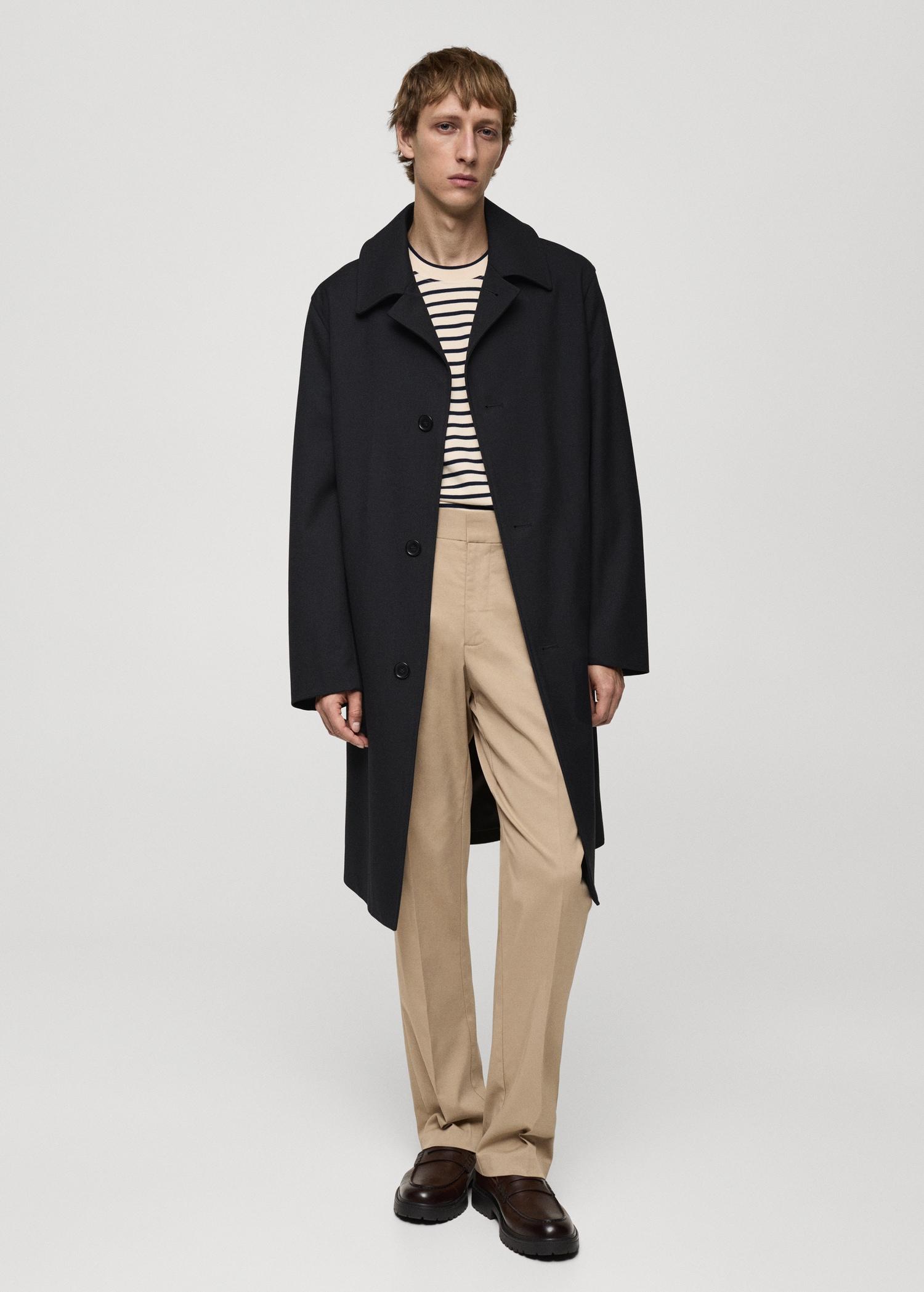 Oversized comfort stretch trench coat - Men | MANGO USA Product Image
