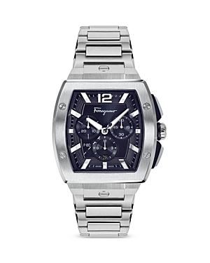 Ferragamo F-80 Tonneau Stainless Steel Chronograph Watch, 41.8mm Product Image